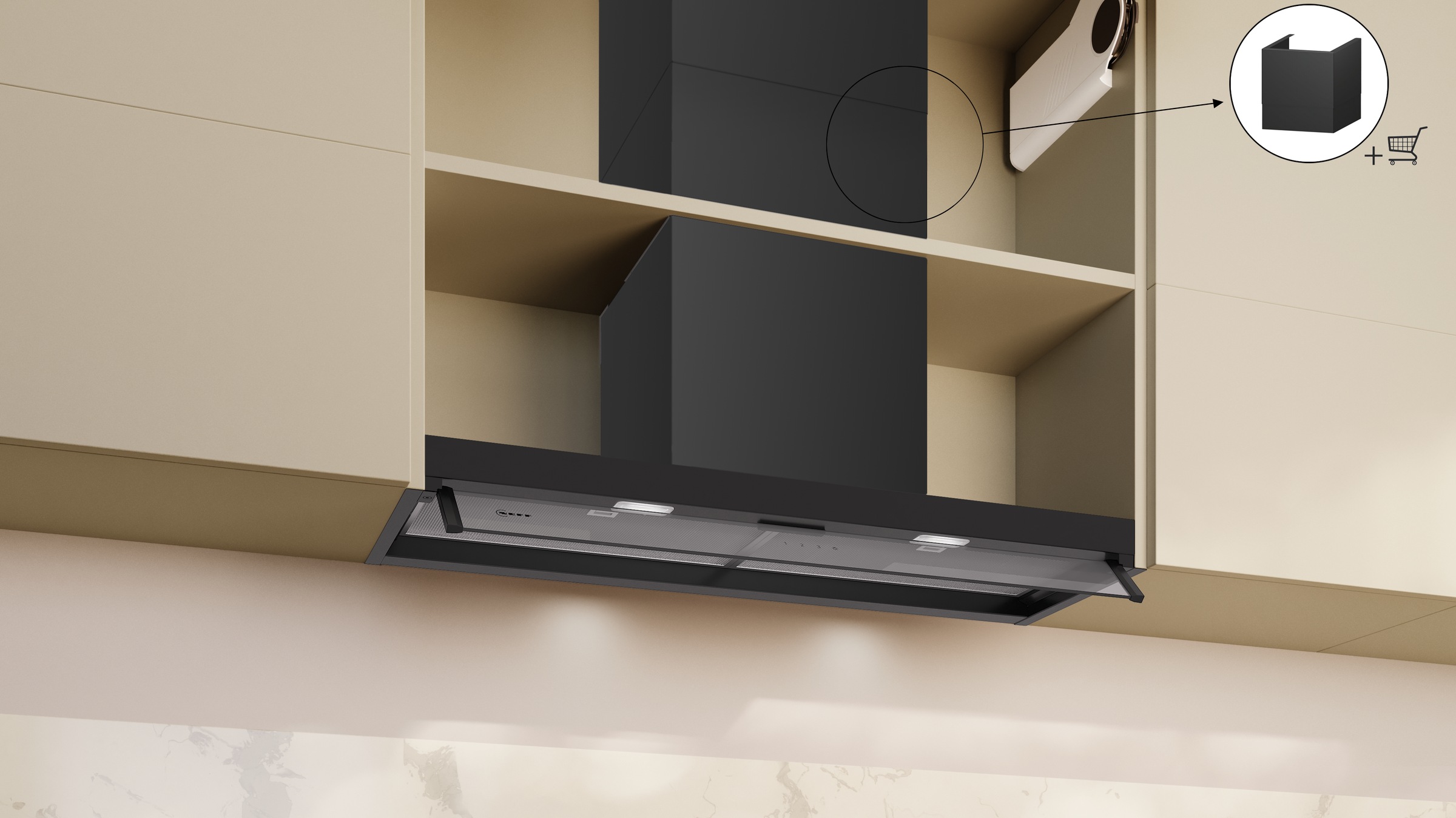 NEFF Lüfterbaustein »D95XCC2S0« Serie N 50 Nahtlos im Schrank integriert & leistungsstarker Abzug