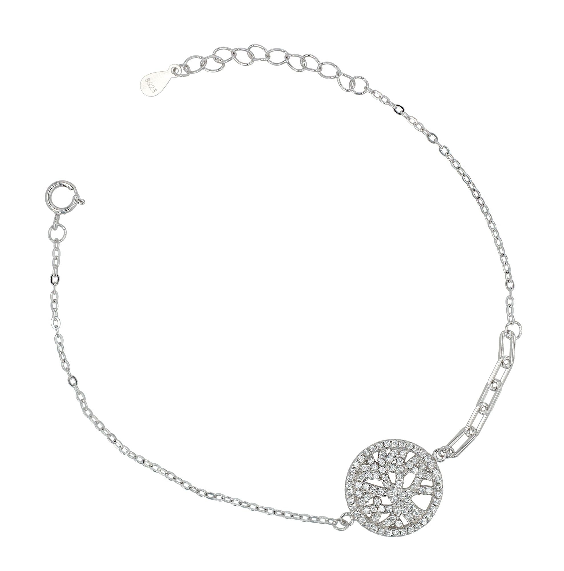 Adelia´s Armband »Damen Armband ¿ Lebensbaum aus 925 Silber mit Zirkonia 17+3 cm«