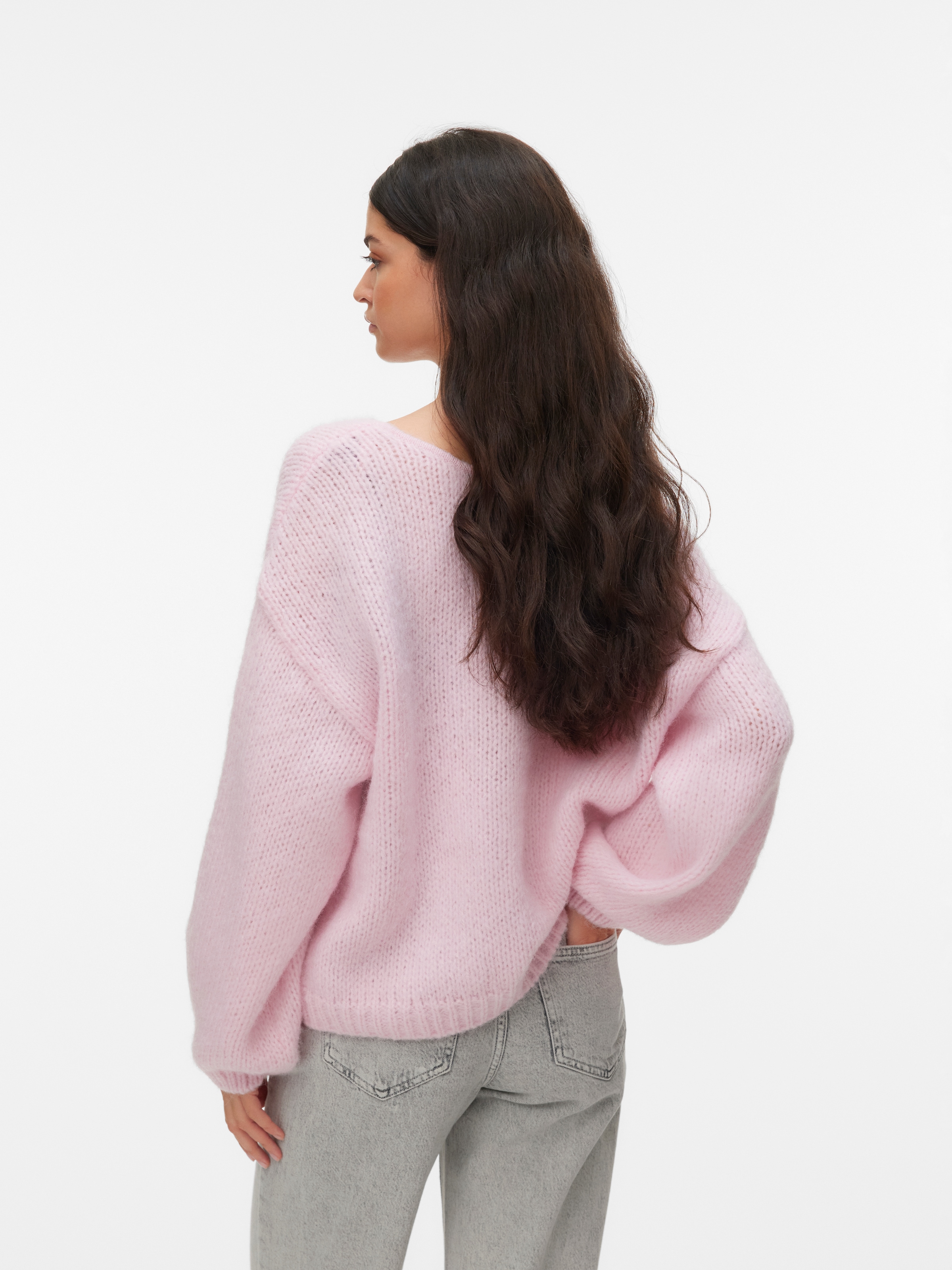 Vero Moda Strickpullover »VMMAYBE LS 2WAY V-NECK PULLOVER NOOS« Kunstfaser, locker geschnitten, V-Ausschnitt