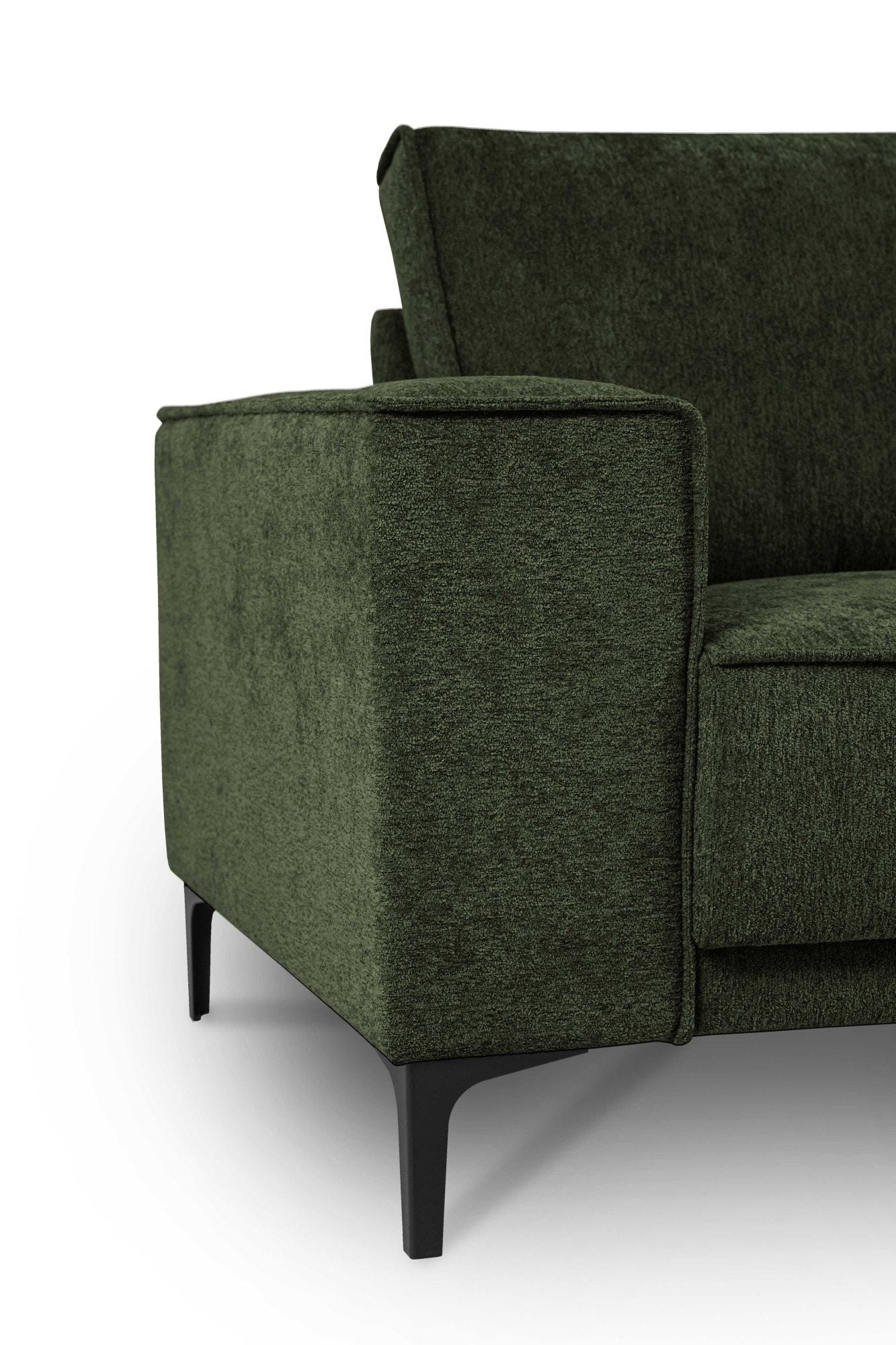 Places of Style Ecksofa »Polsterecke Oland, Struktur, Flachgewebe, Luxus-Microfaser, Boucle«, L-Form, 280 cm, Wellenunterfederung, Skandi-Design, Metallfüße