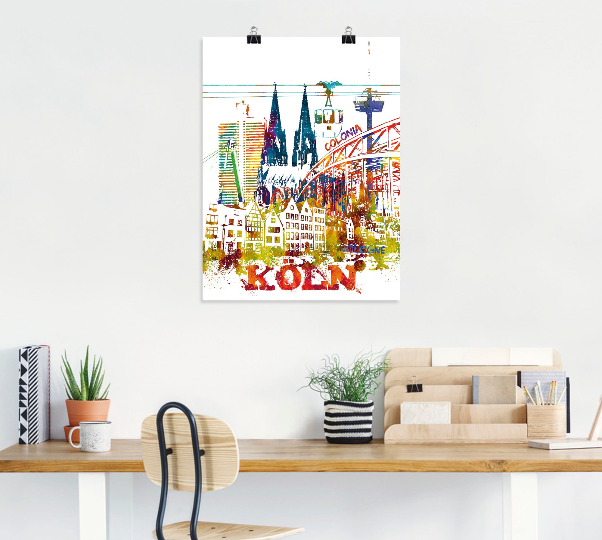 Artland Leinwandbild »Köln Dom Grafik«, Köln, (1 St.), auf Keilrahmen gespannt
