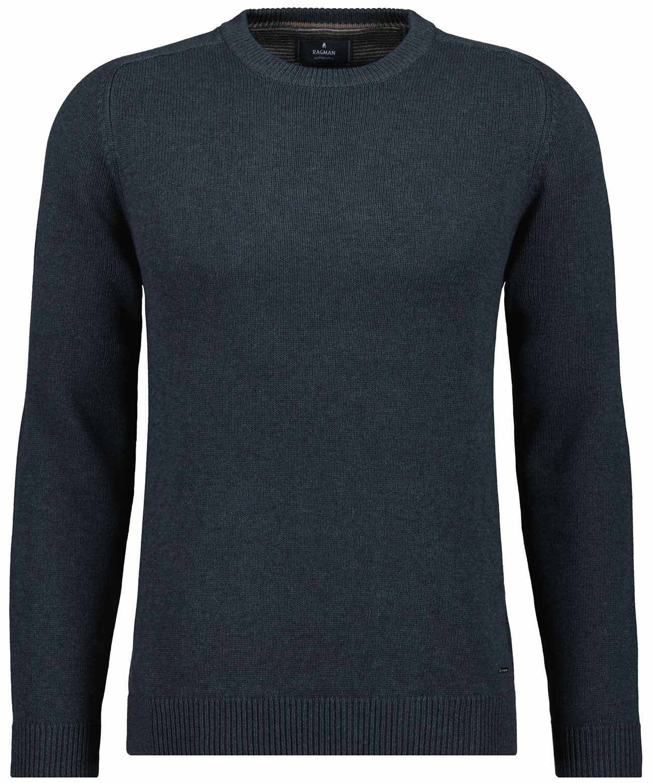 Ragman Herren Rundhalspullover in grau, Größe 50
