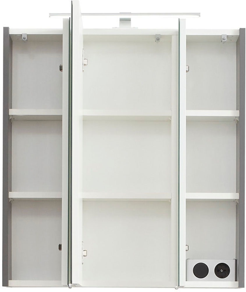 Saphir Badmöbel-Set »Quickset 5-teilig, Waschbeckenunterschrank mit LED-Spiegelschrank« 6 Stk. tlg.