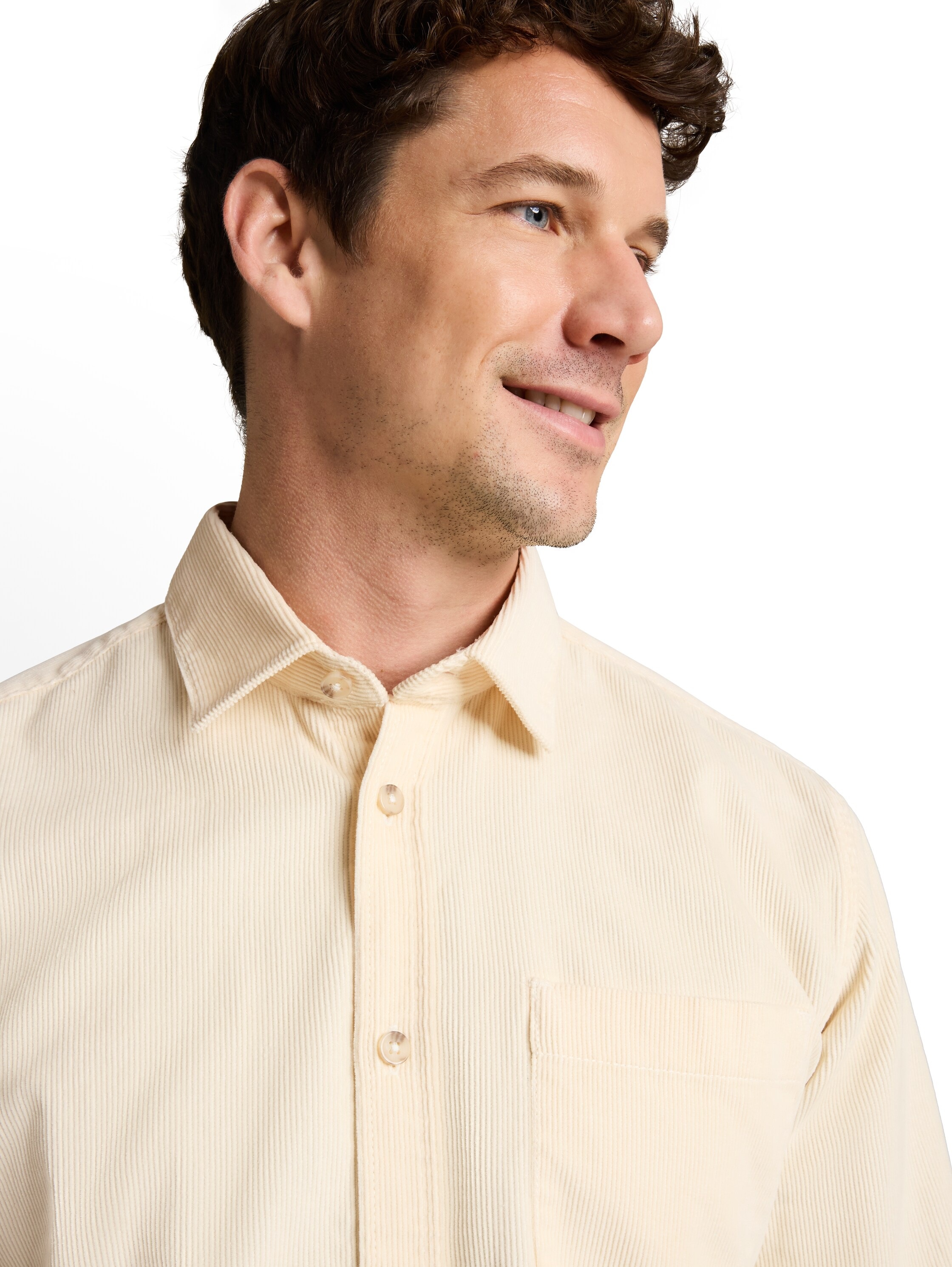 TOM TAILOR Langarmhemd aus weichem Cord / Knopfleiste