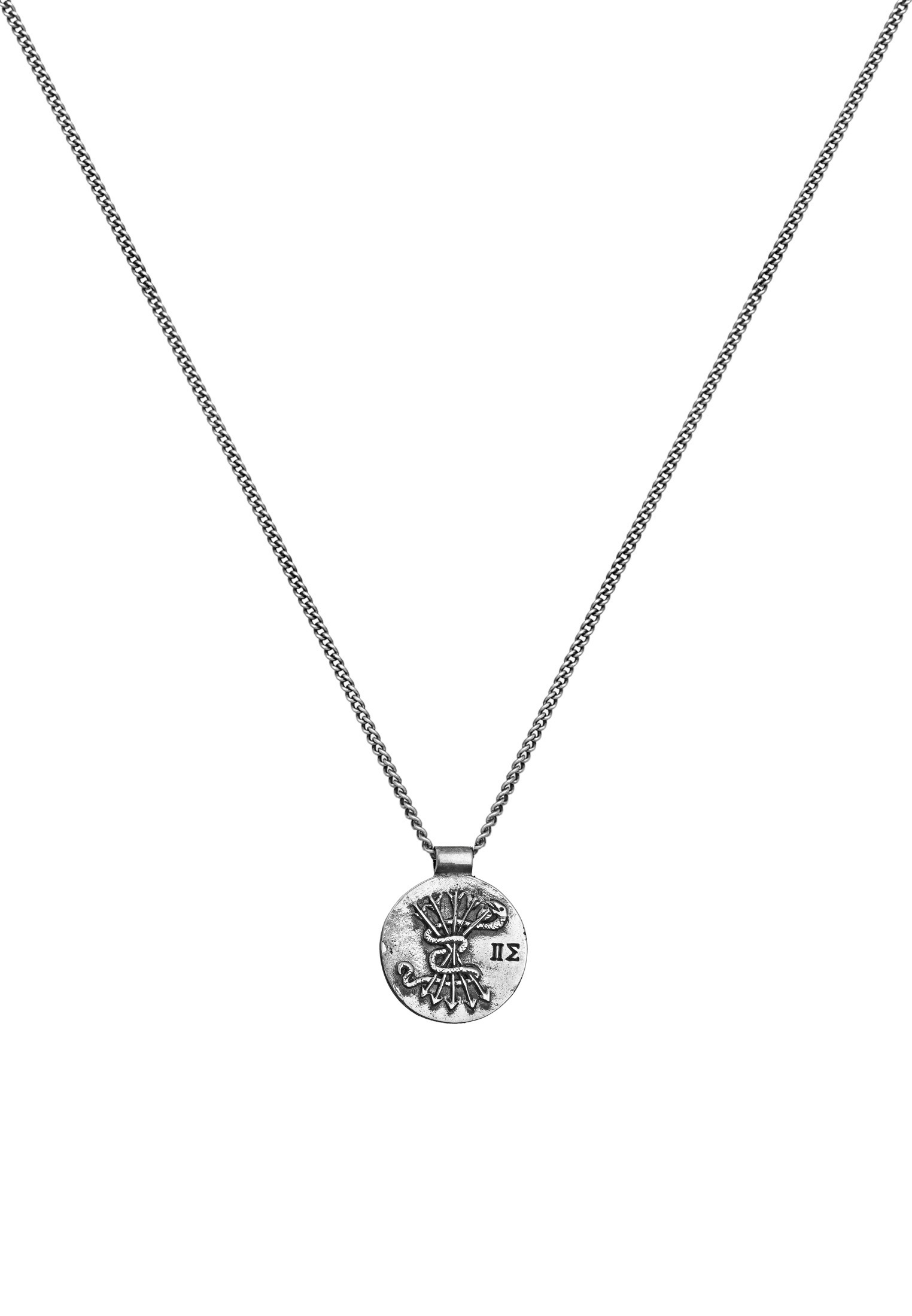 HAZE & GLORY Kette mit Anhänger »Halskette Münze Schlange Pfeile - Savage 925 Silber«