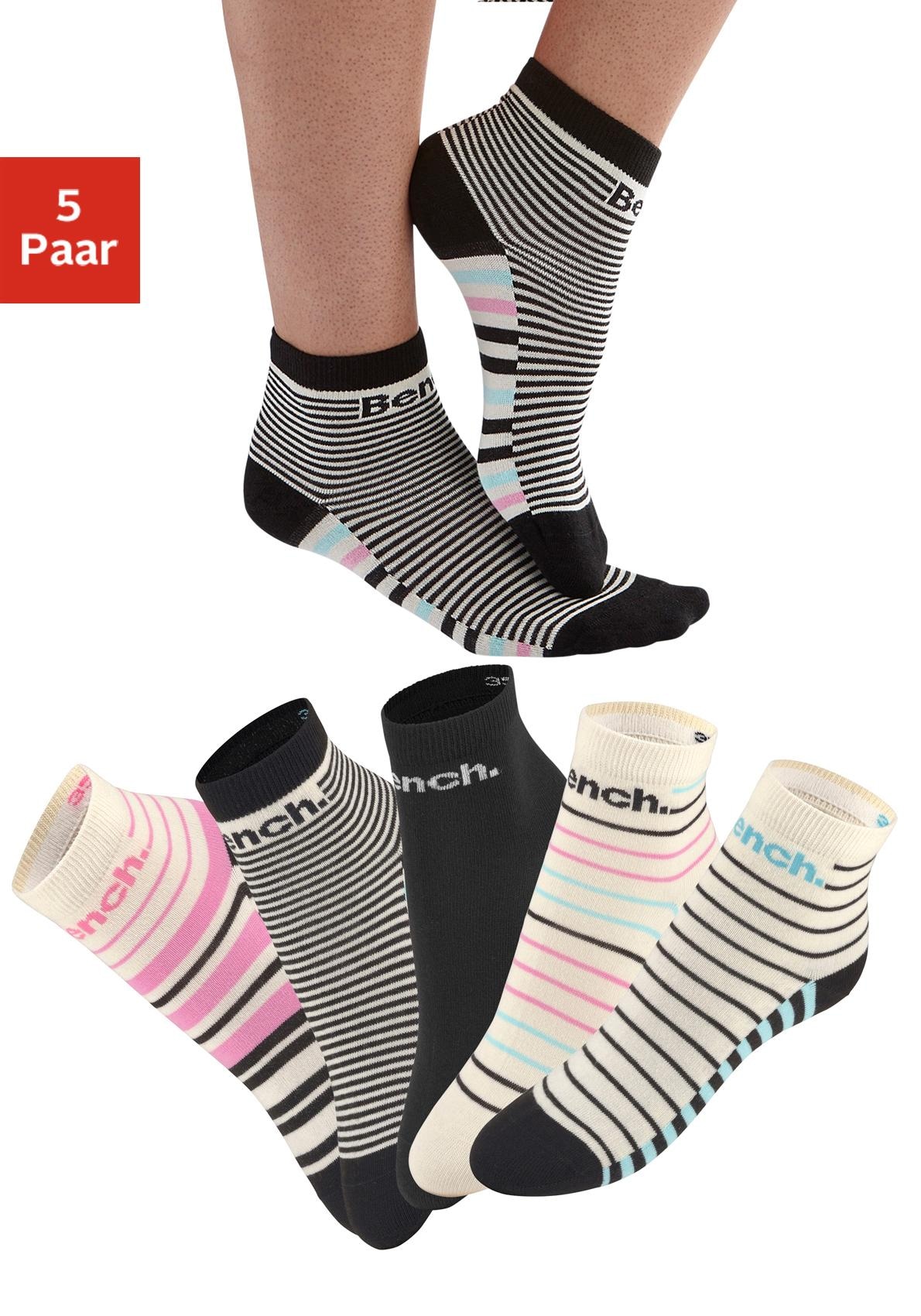 Kurzsocken, (Packung, 5 Paar), im Streifendesign