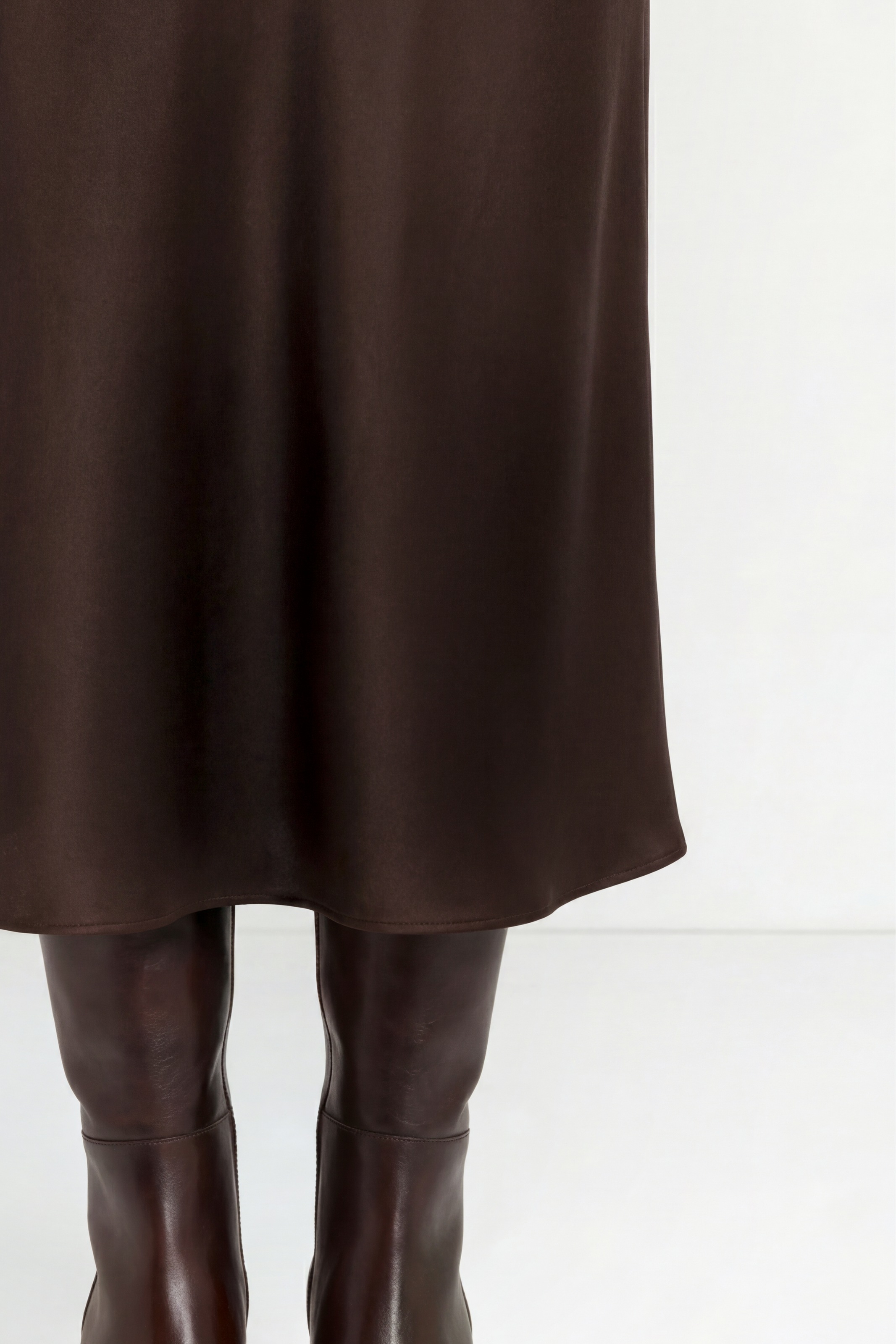RICHROYAL Satinrock in Midi-Länge, High Waist