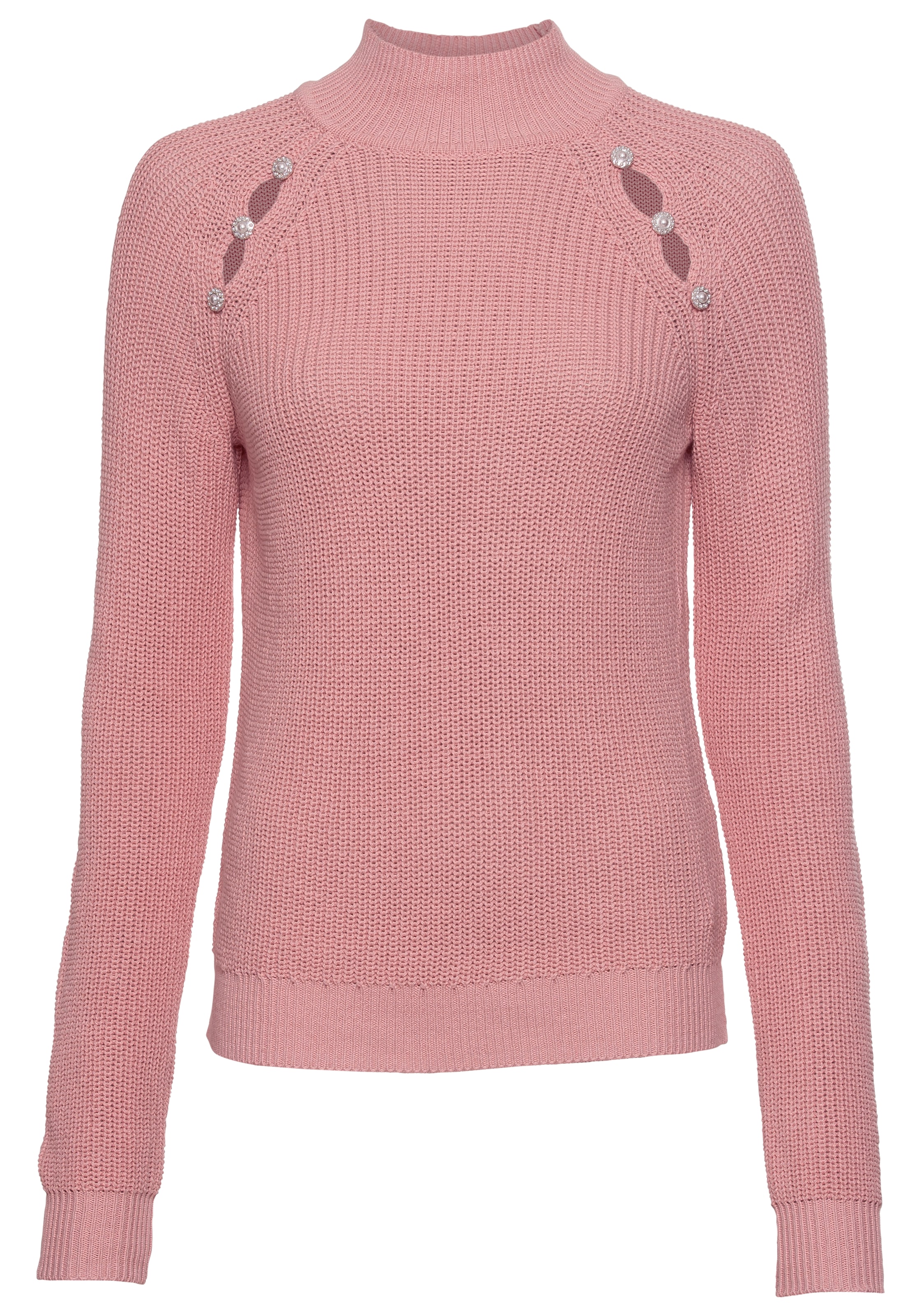 Melrose Stehkragenpullover, mit Cut-Outs und Knopfdetails