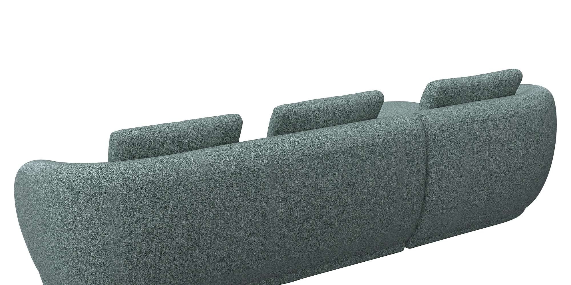 FLEXLUX Wohnlandschaft »Torino, rund, L-Form, Sofa-Ecke mit Recamiere, Longchair-Sofa«, Modernes, organisches Sofa-Design, Kaltschaum, Wellenunterfederung