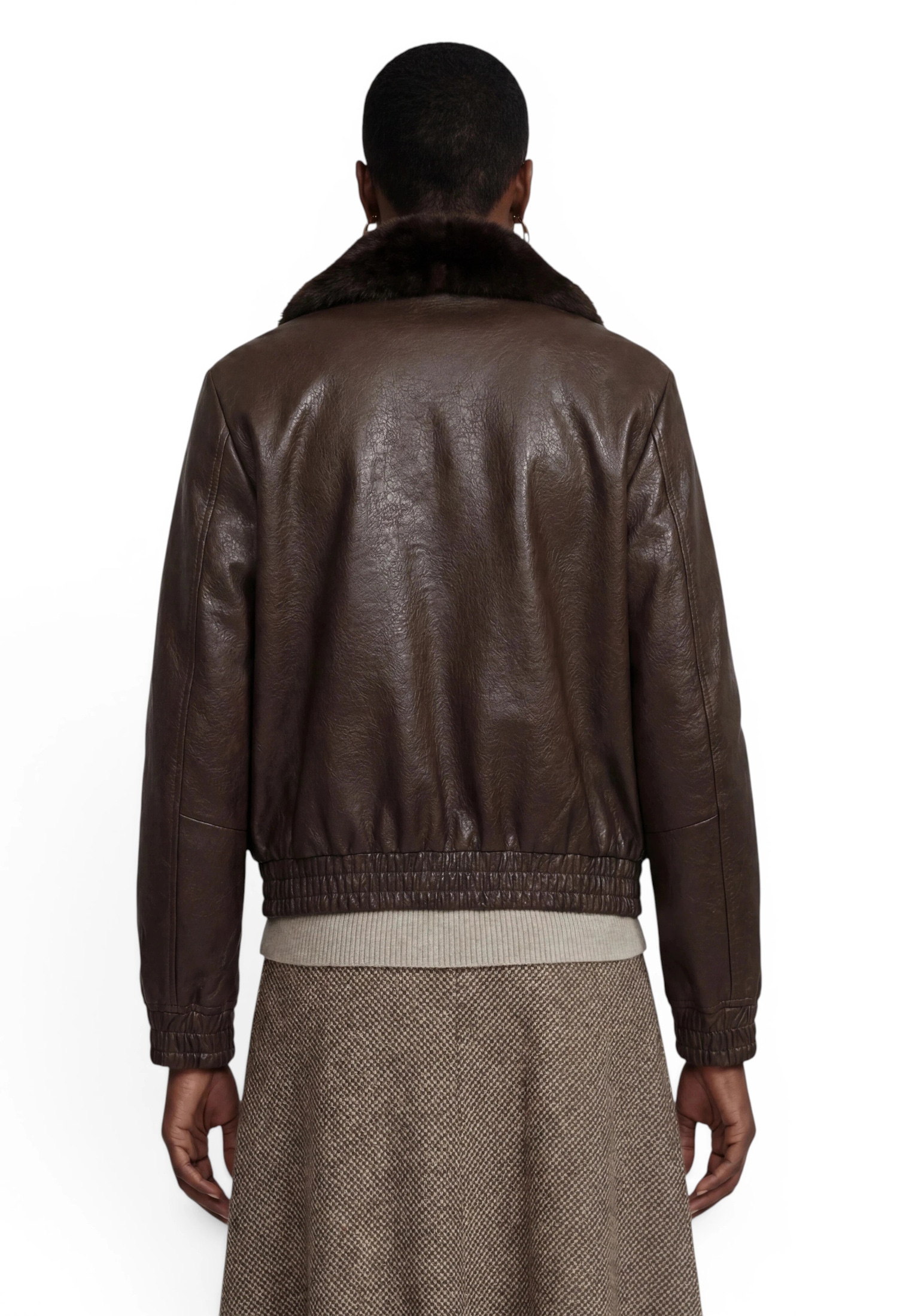 Zero Lederimitat-Blazer »Kunstleder-Jacke mit Kunstfellkragen«