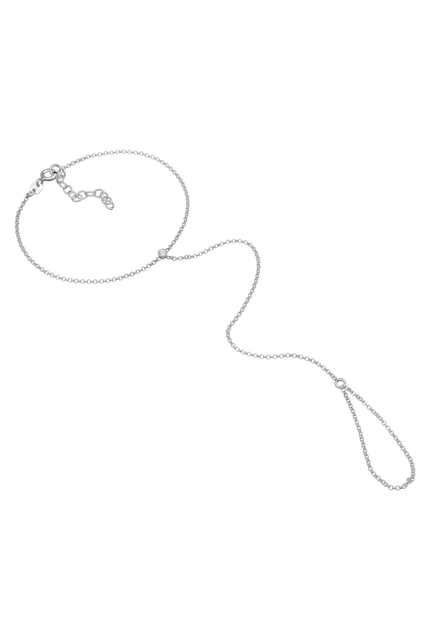Elli Armkette »Armband Handchain mit Glas Kristalle Weiß 925 Sterling Silber«