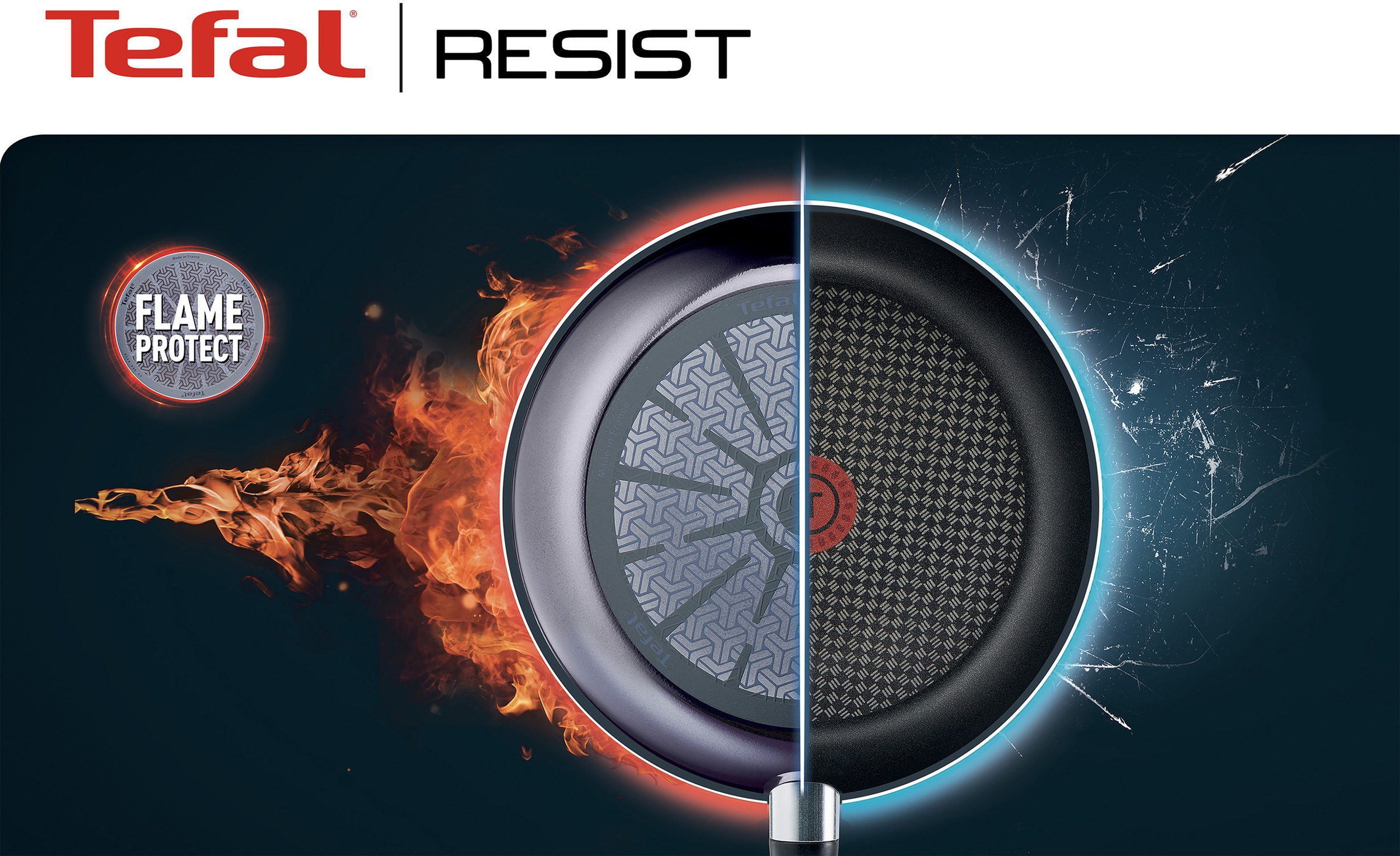 Tefal Bratpfanne »Resist, sichere Titanium Antihaftversiegelung«, Aluminium, Thermo-Signal bei idealer Brattemperatur, nicht induktionsgeeignet