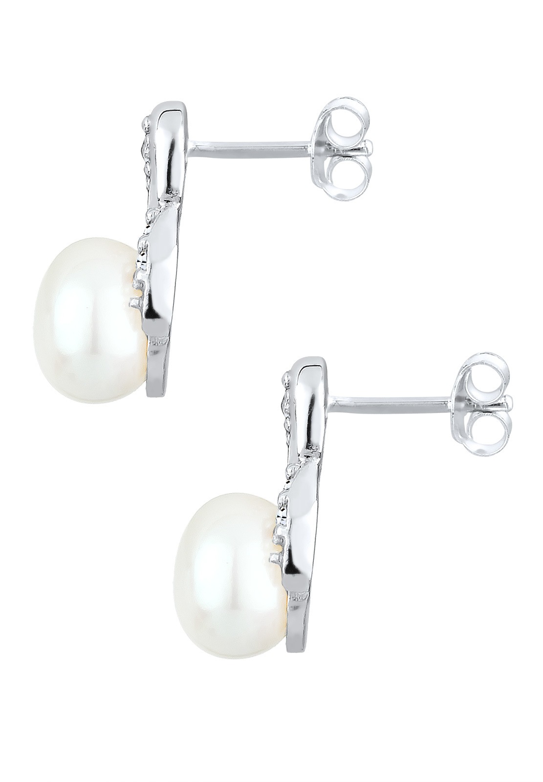 Elli Paar Ohrstecker »Ohrringe Infinity Glas Kristalle Weiß 925 Sterling Silber«