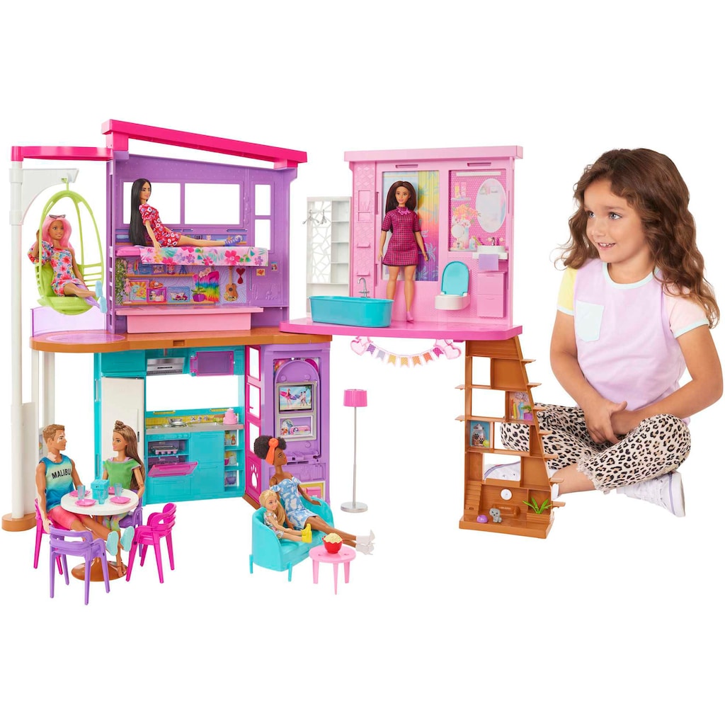 Barbie Puppenhaus »Malibu Ferien-Haus«, inklusive Möbel und Zubehör