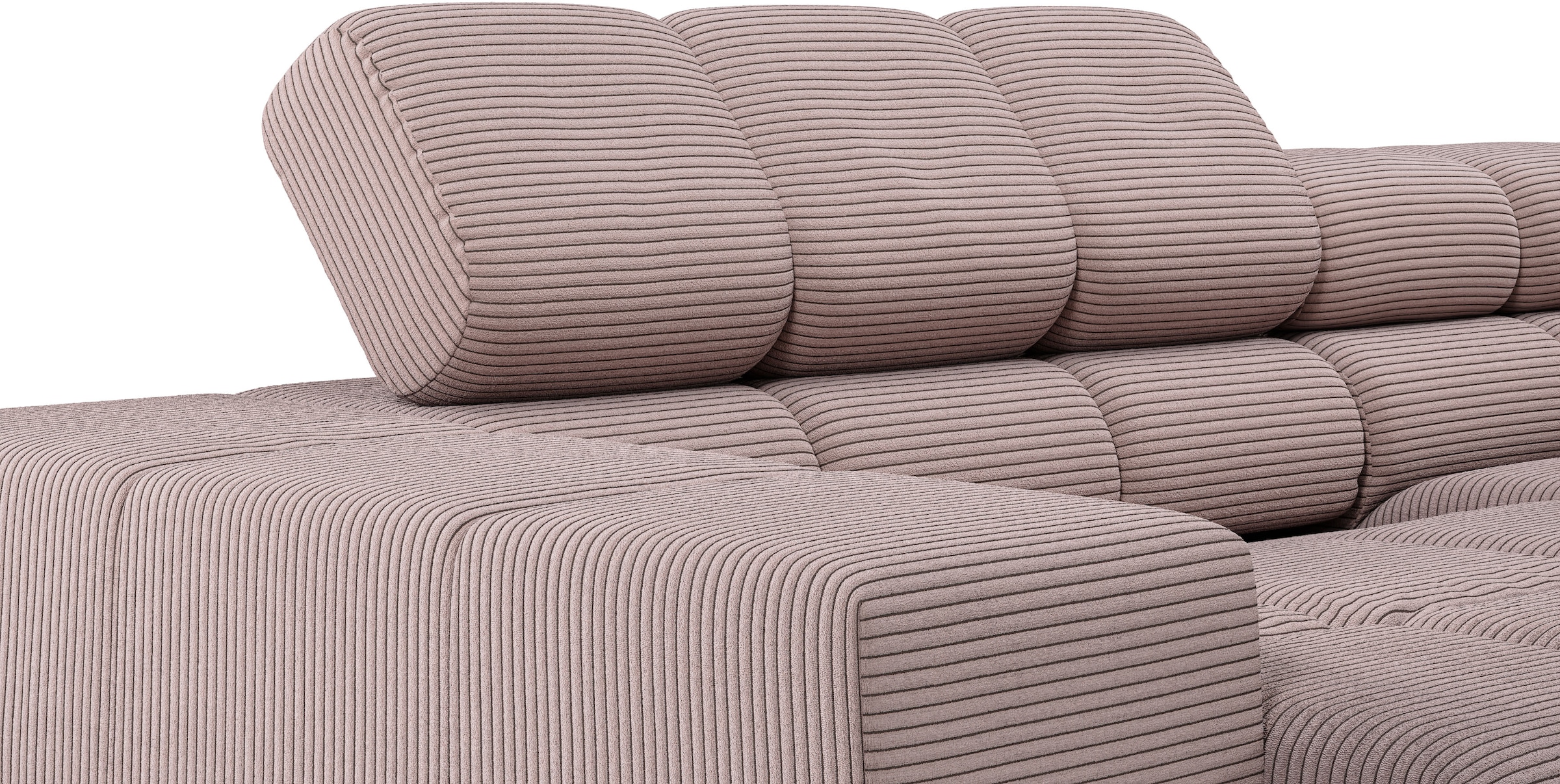INOSIGN Ecksofa »Ancona, incl. Kopfteilverstellung + 3 Zierkissen, L-Form, Breite 249cm«, wahlweise motorische Sitztiefenverstellung, B/T(H: 249/215/70 cm