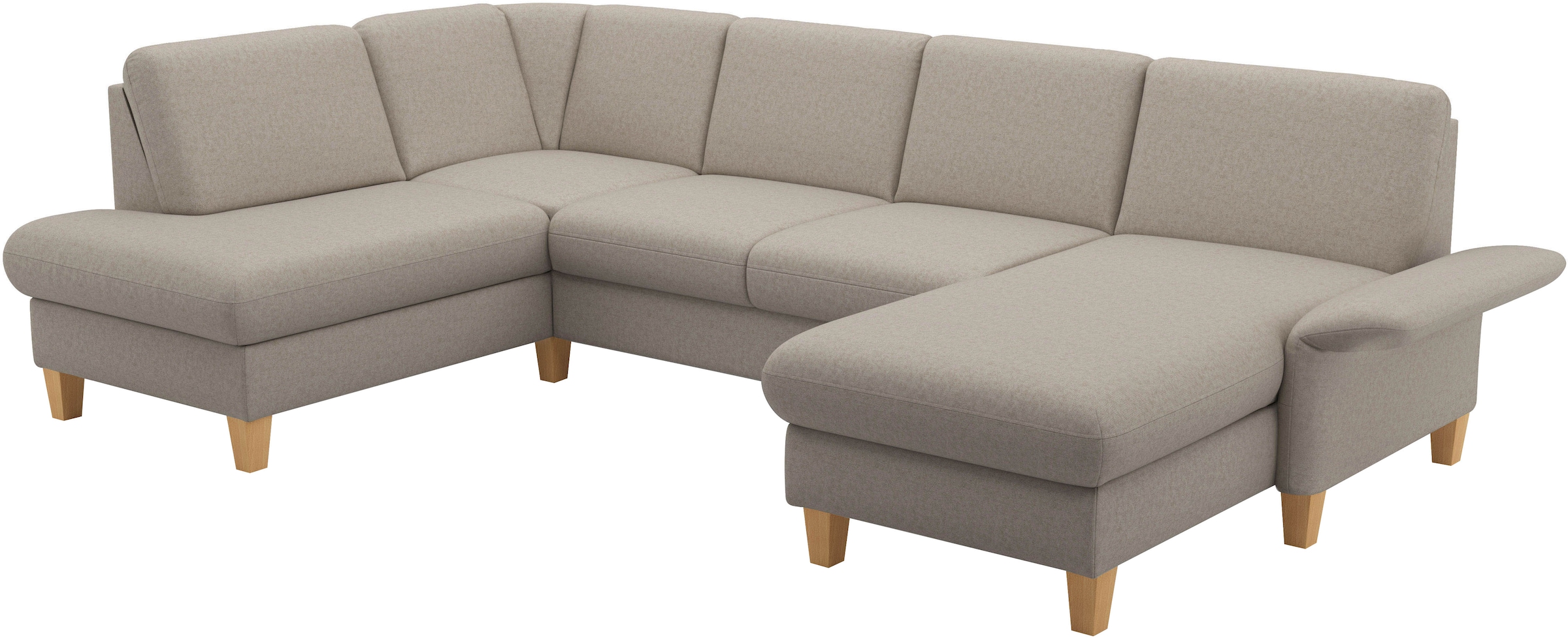 Home affaire Wohnlandschaft »Rochelle, U-Form«, optional mit Armteilverstellung, mit Bettfunktion & Bettkasten