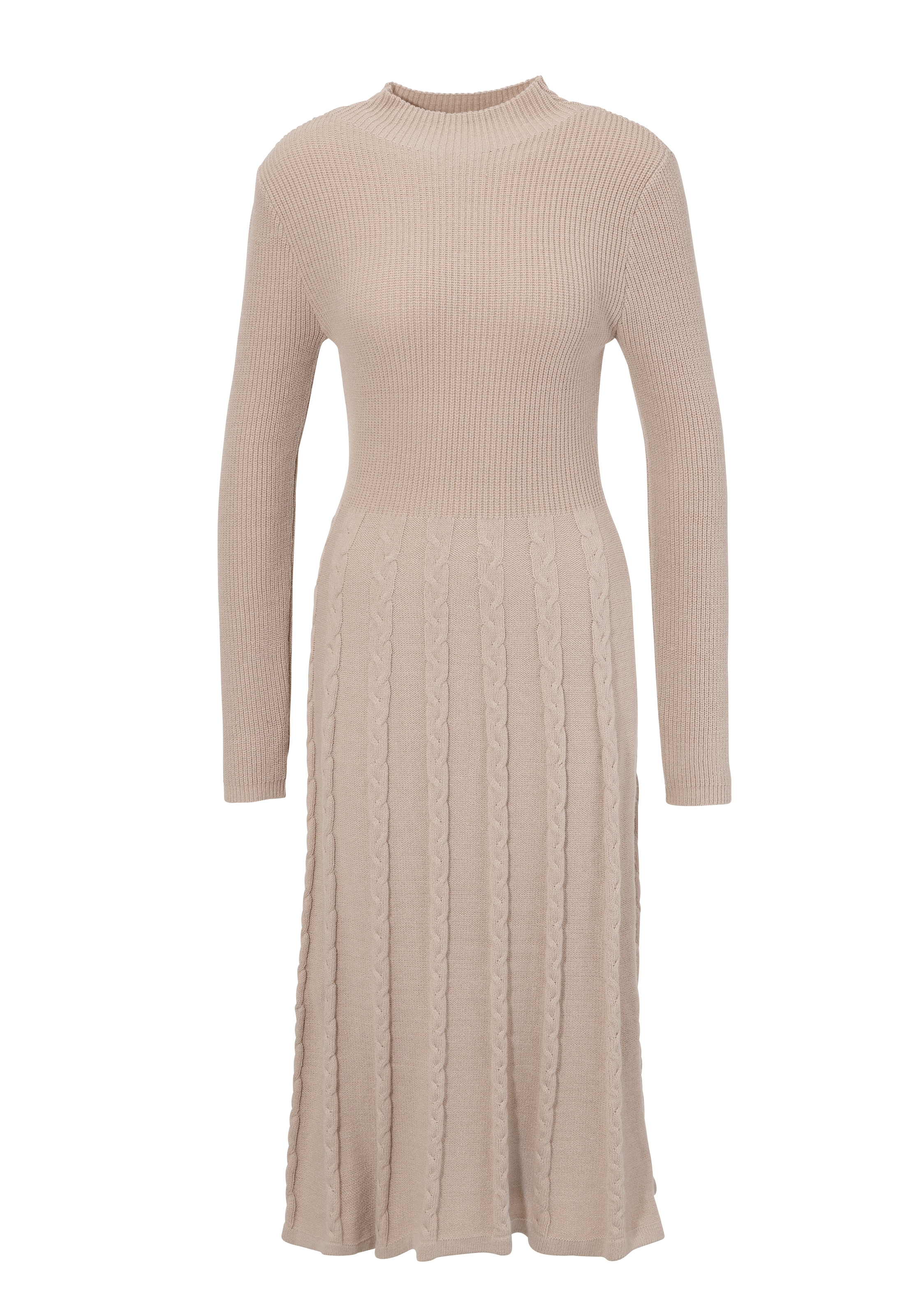 Aniston SELECTED Strickkleid, mit Zopfstrickmuster