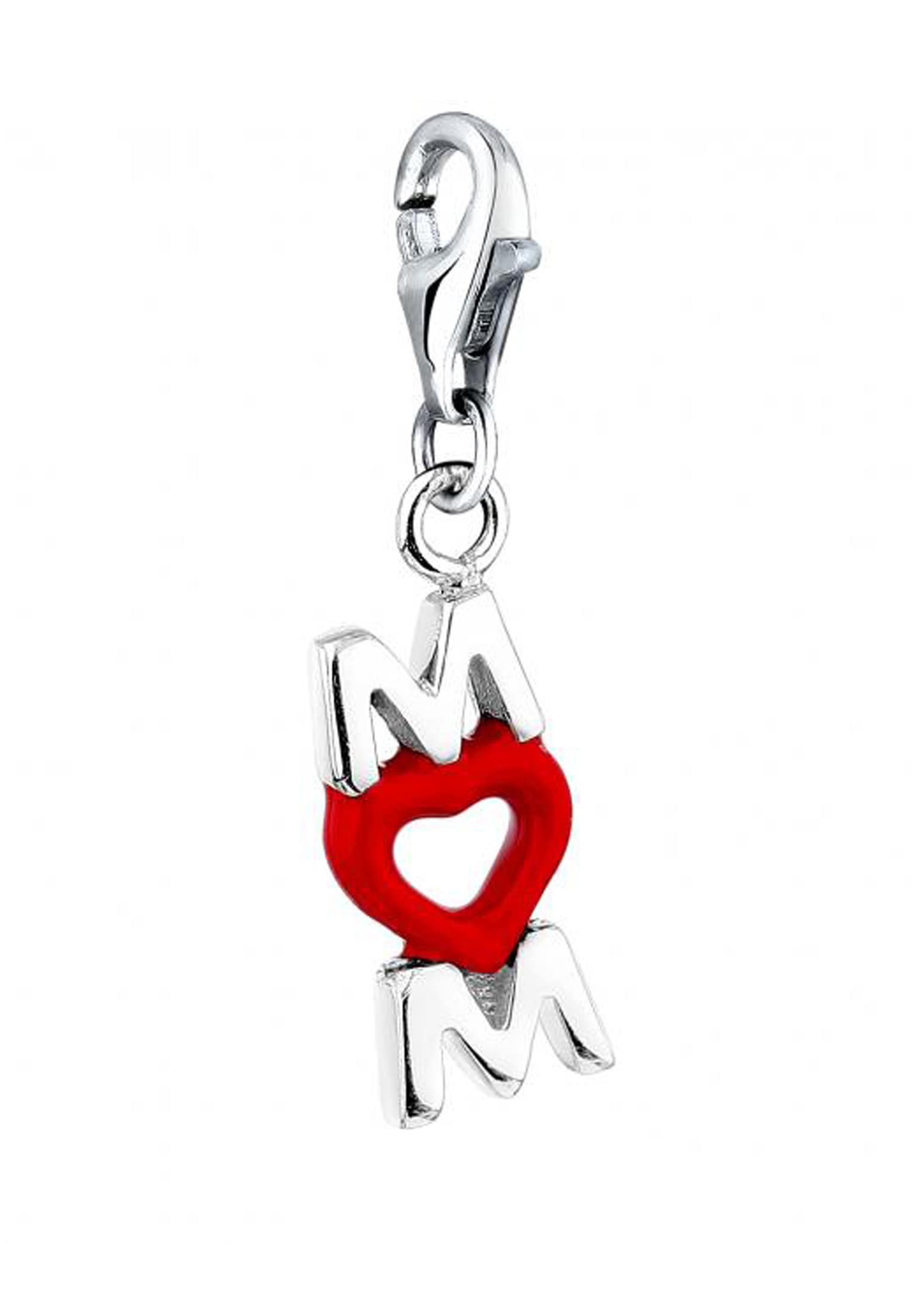 Nenalina Charm-Einhänger »Charm Mom-Anhänger Herz Emaille Muttertag 925 Silber«
