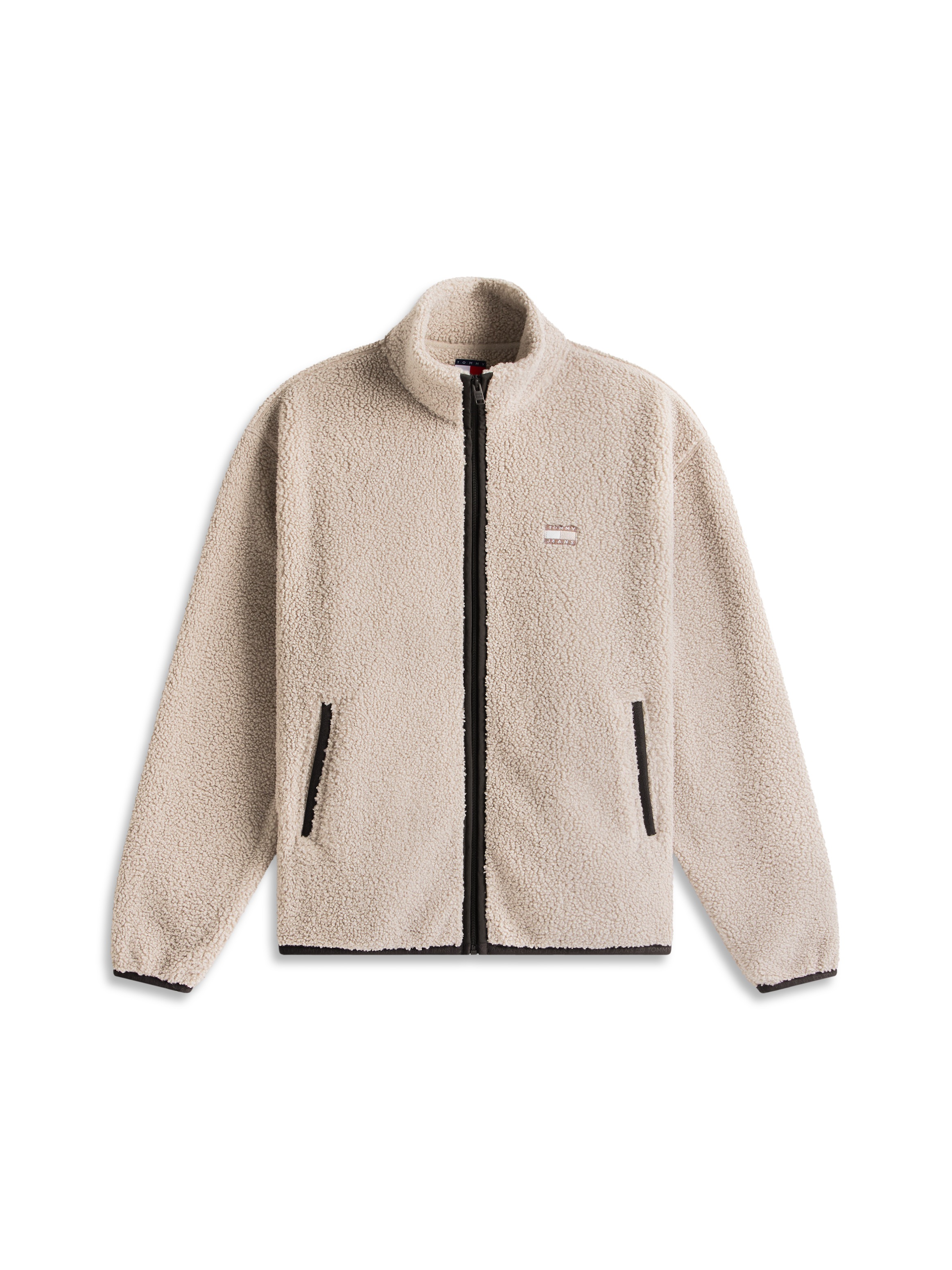 Tommy Jeans Fleecejacke »TJM BADGE TEDDY« Stehkragen, Teddyfleece, relaxed fit