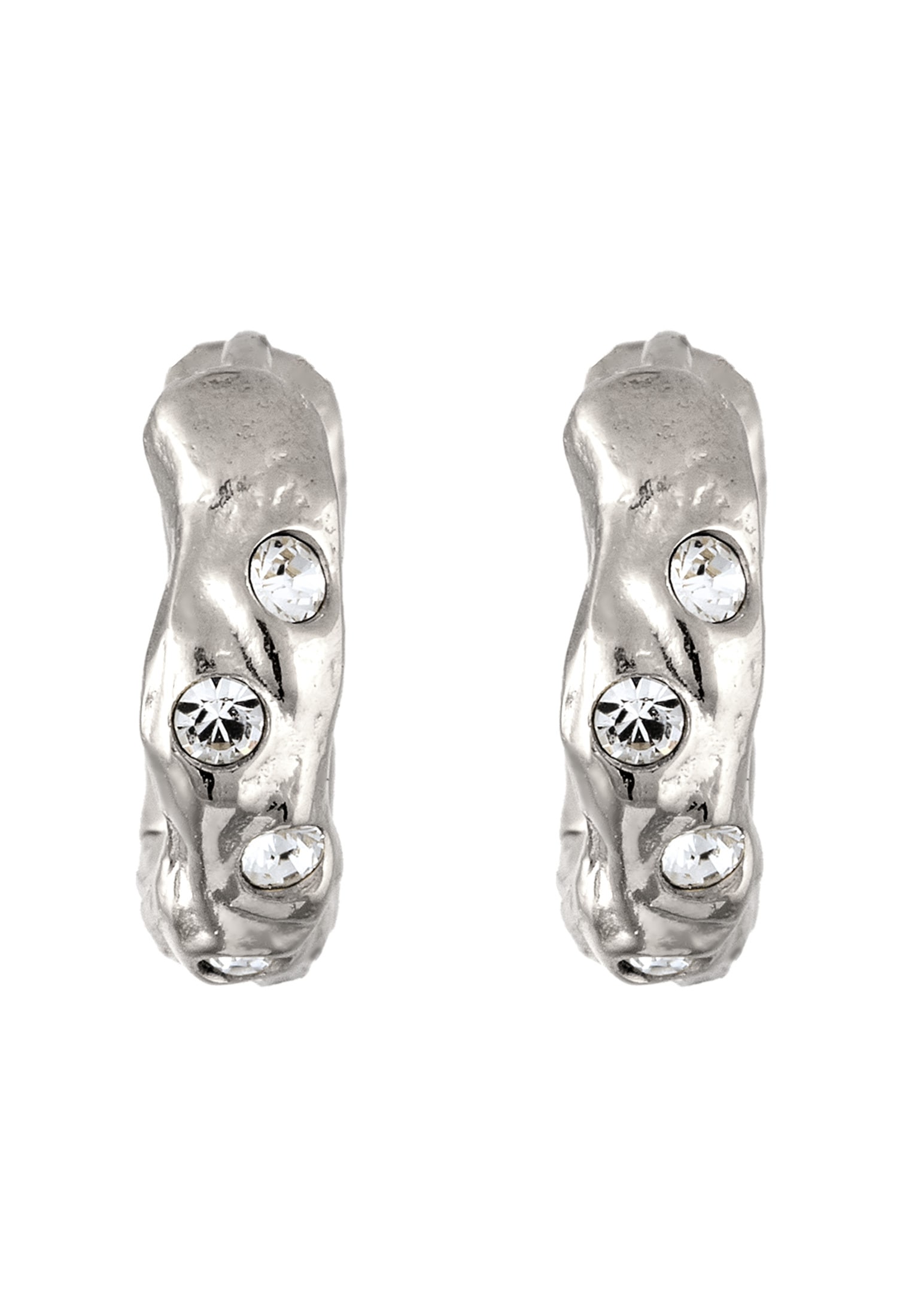 Elli Paar Creolen »Ohrringe Creolen Weiß 925 Sterling Silber, mit Kristallen von Swarovski(R)«