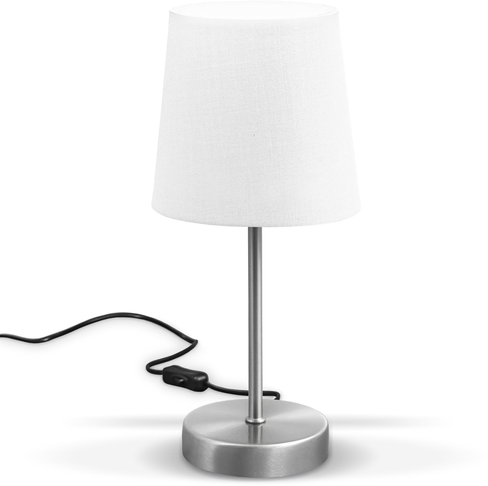 B.K.Licht Tischleuchte, matt-nickel bei Schalter taupe 1 OTTO LED Stoff kaufen Nachttischlampe mit IP20 flammig-flammig, E14