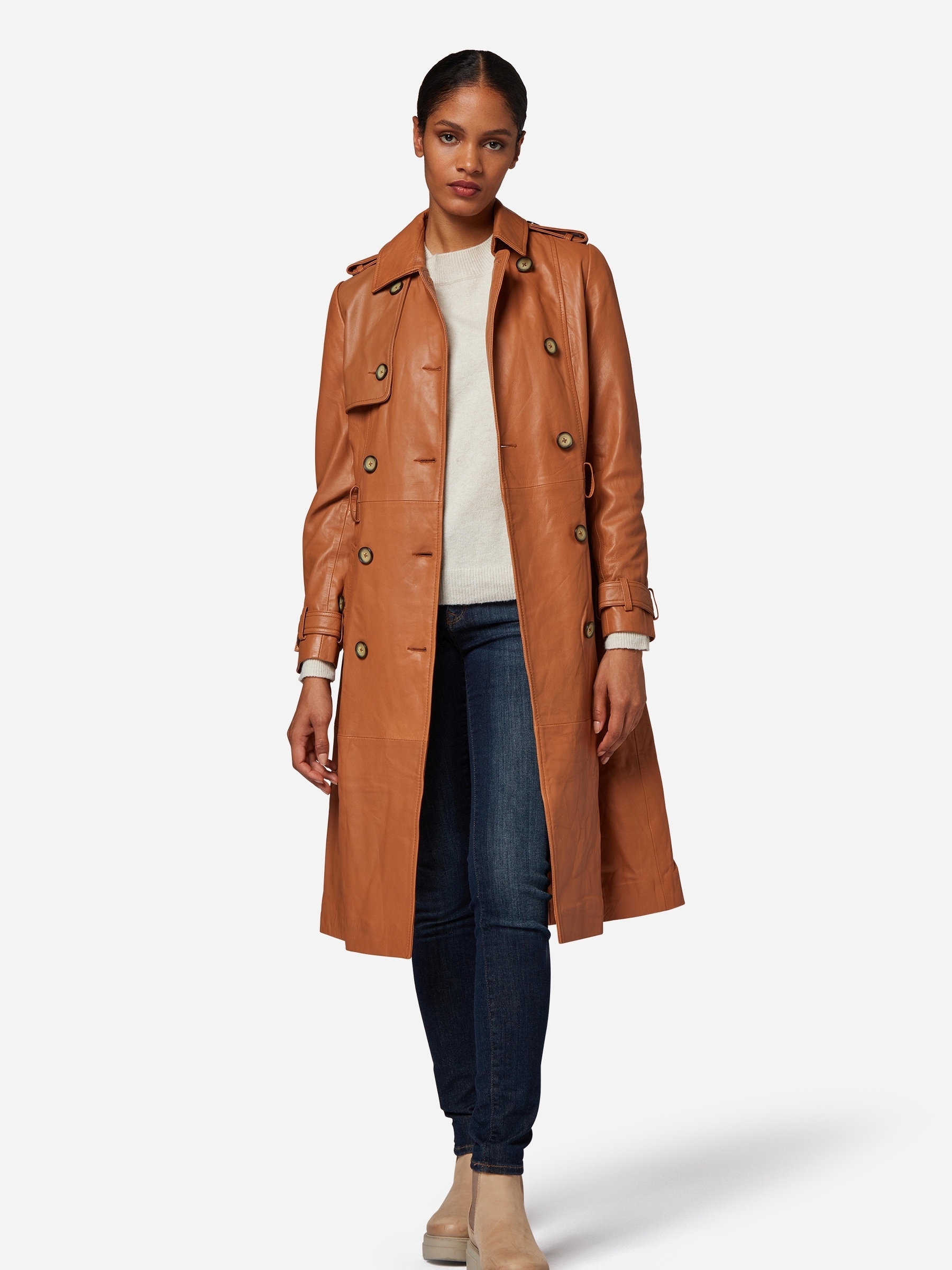 RICANO Trenchcoat »Mantel Gloria« Handgefertigt aus echtem Leder