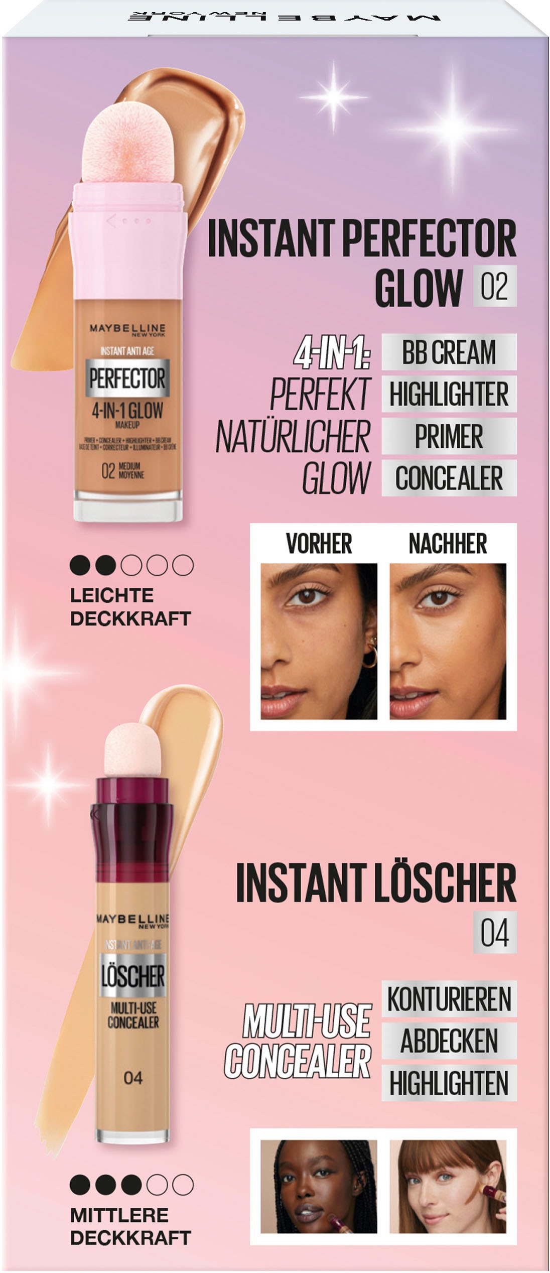 MAYBELLINE NEW YORK Schmink-Set »Maybelline New York Instant Perfector Glow + Concealer«