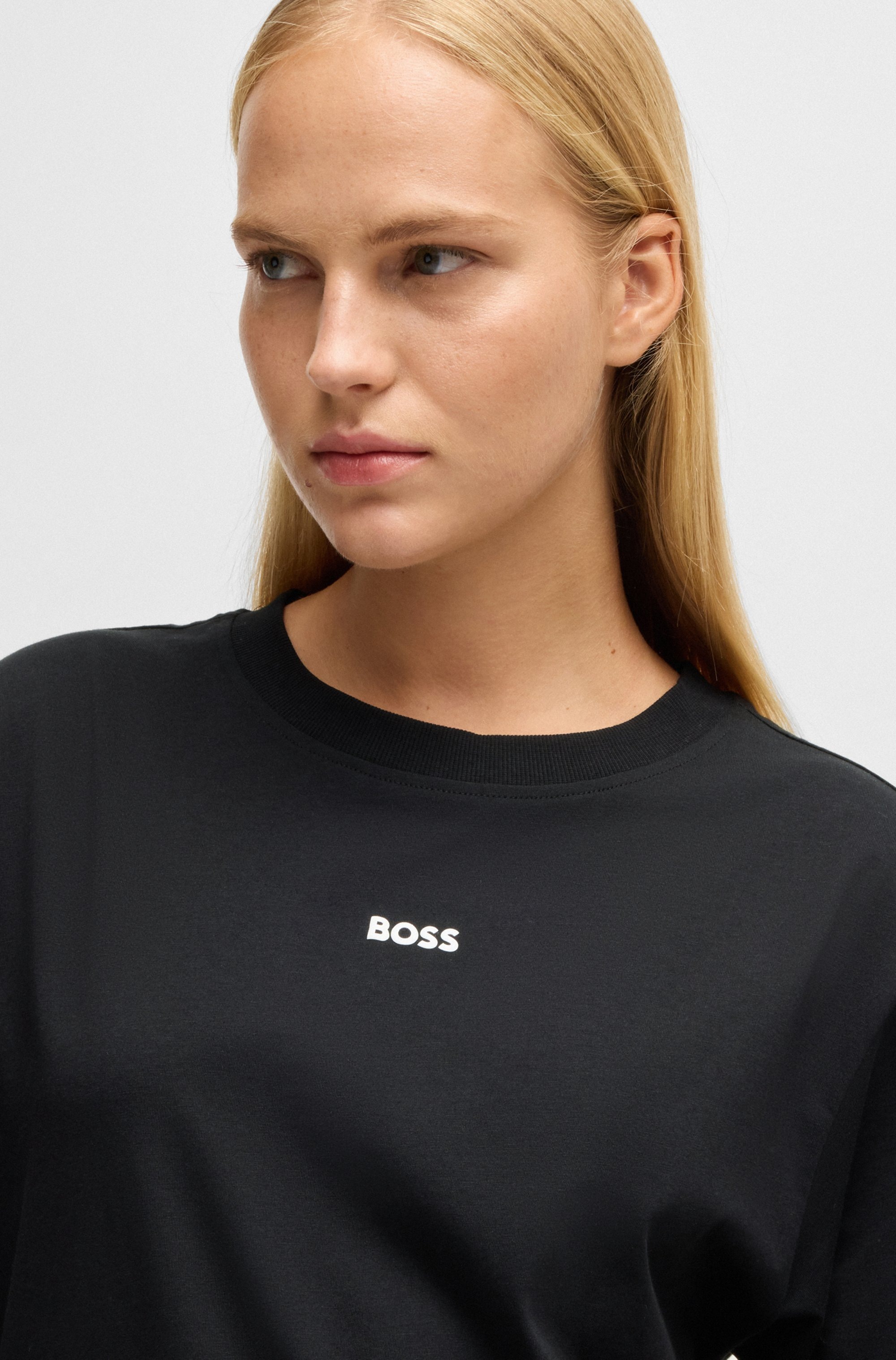 BOSS ORANGE T-Shirt »Enis Premium Damenmode«, mit weiten Ärmeln
