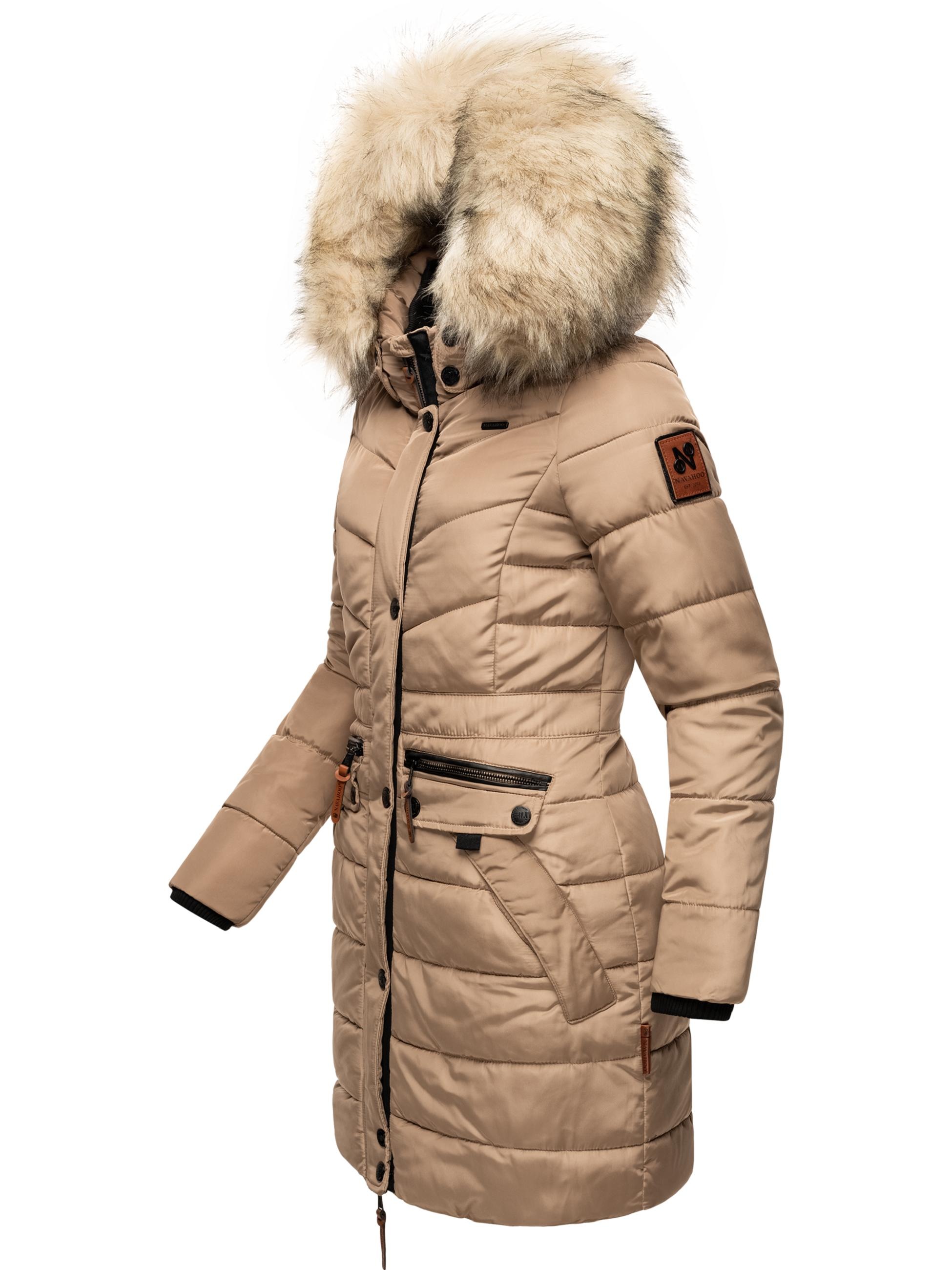 Navahoo Steppmantel »Steppmantel Paula«, stylischer Winter Parka m. edlem Fellimitat