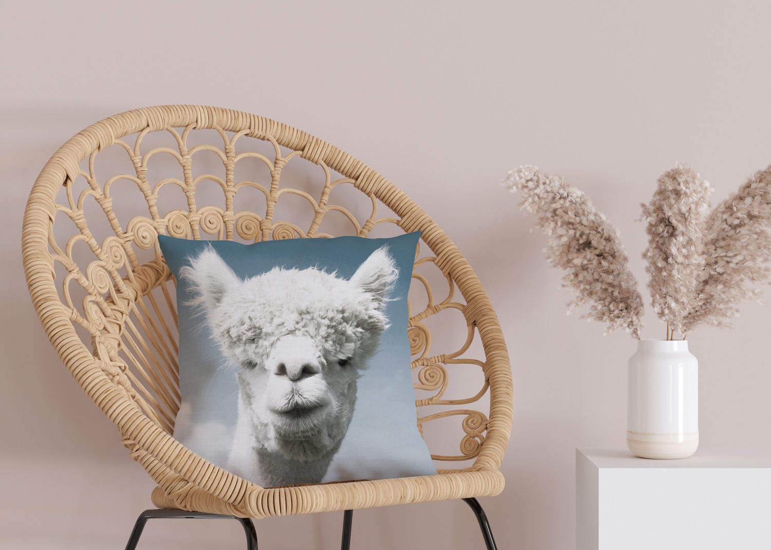 queence Dekokissen »Alpaka«, Kissenhülle mit HD Premium Druck, geruchsneutral, 40x40cm