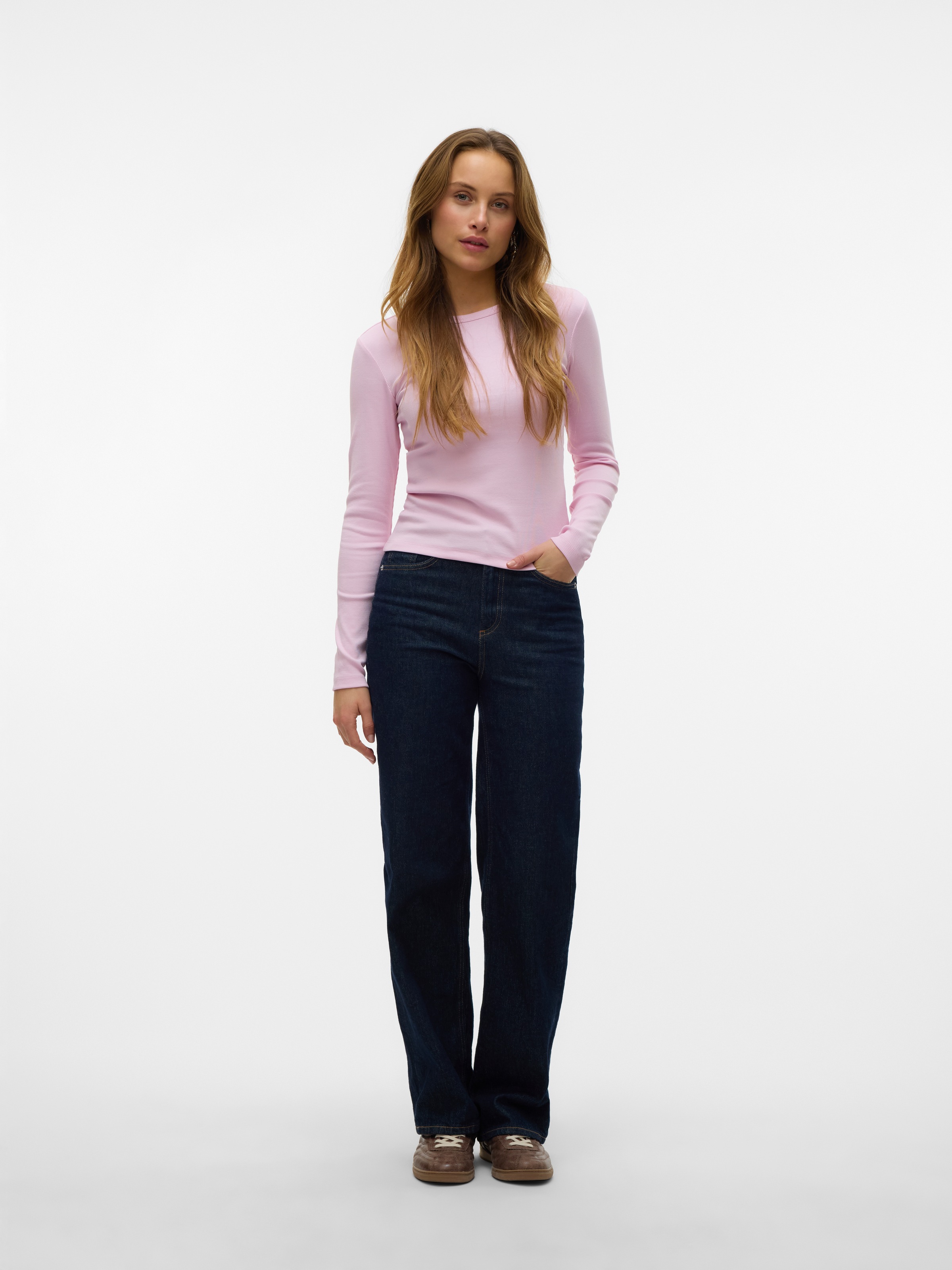 Vero Moda Langarmshirt »VMCHLOE LS SHORT TOP JRS NOOS« Baumwollmischung, slim fit