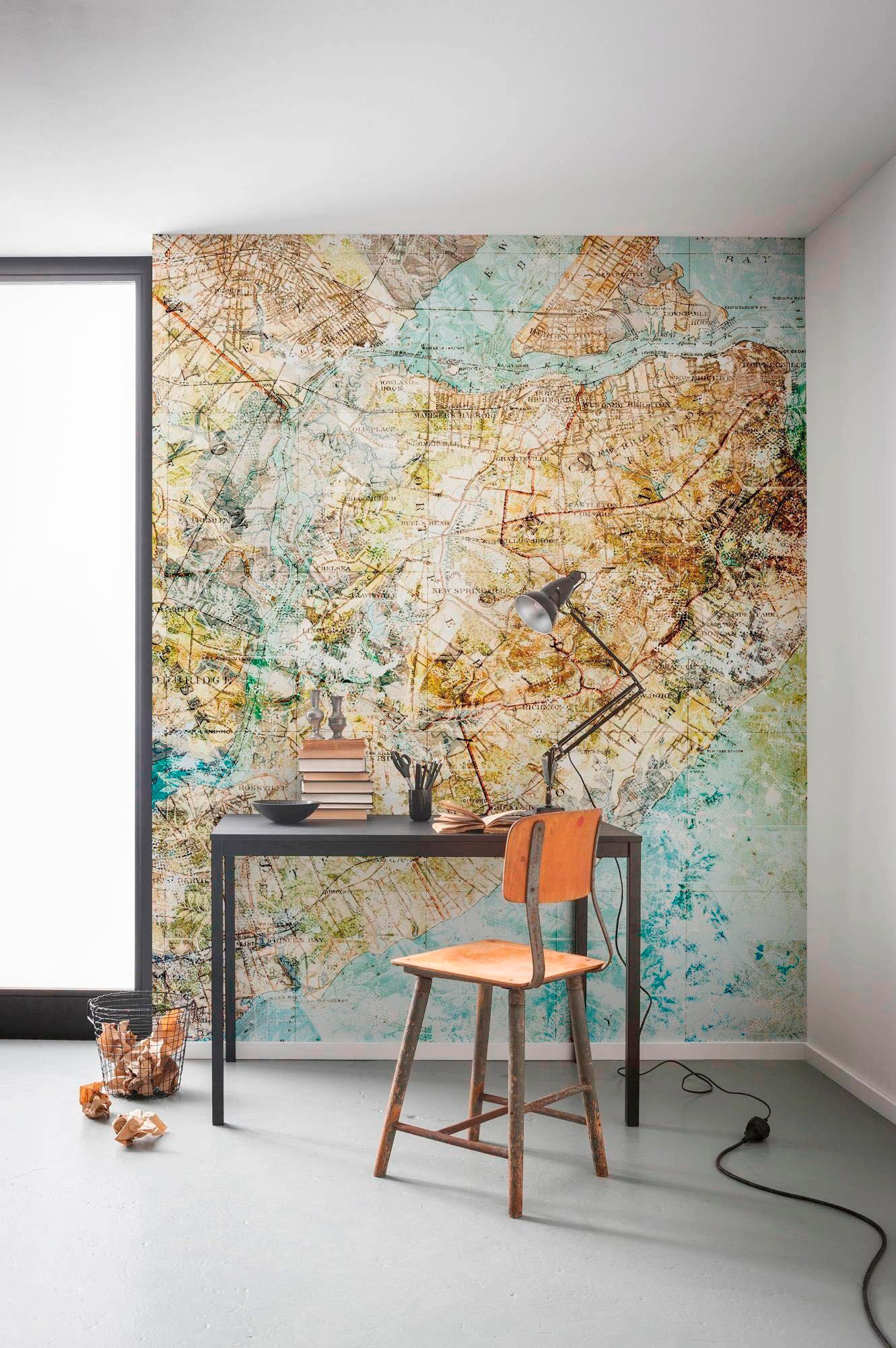 Komar Vliestapete »Digitaldruck Vlies - Mix Map - Größe 200 x 250 cm«, bedruckt, Wohnzimmer, Schlafzimmer