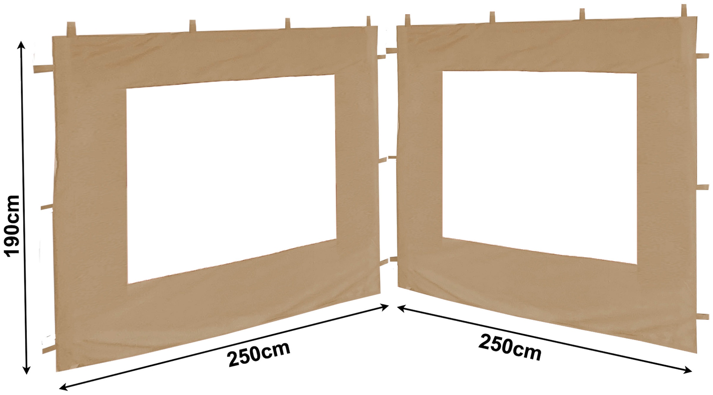 Quick Star Pavillonseitenteil »Nizza«, (Set), mit 2 Fenster