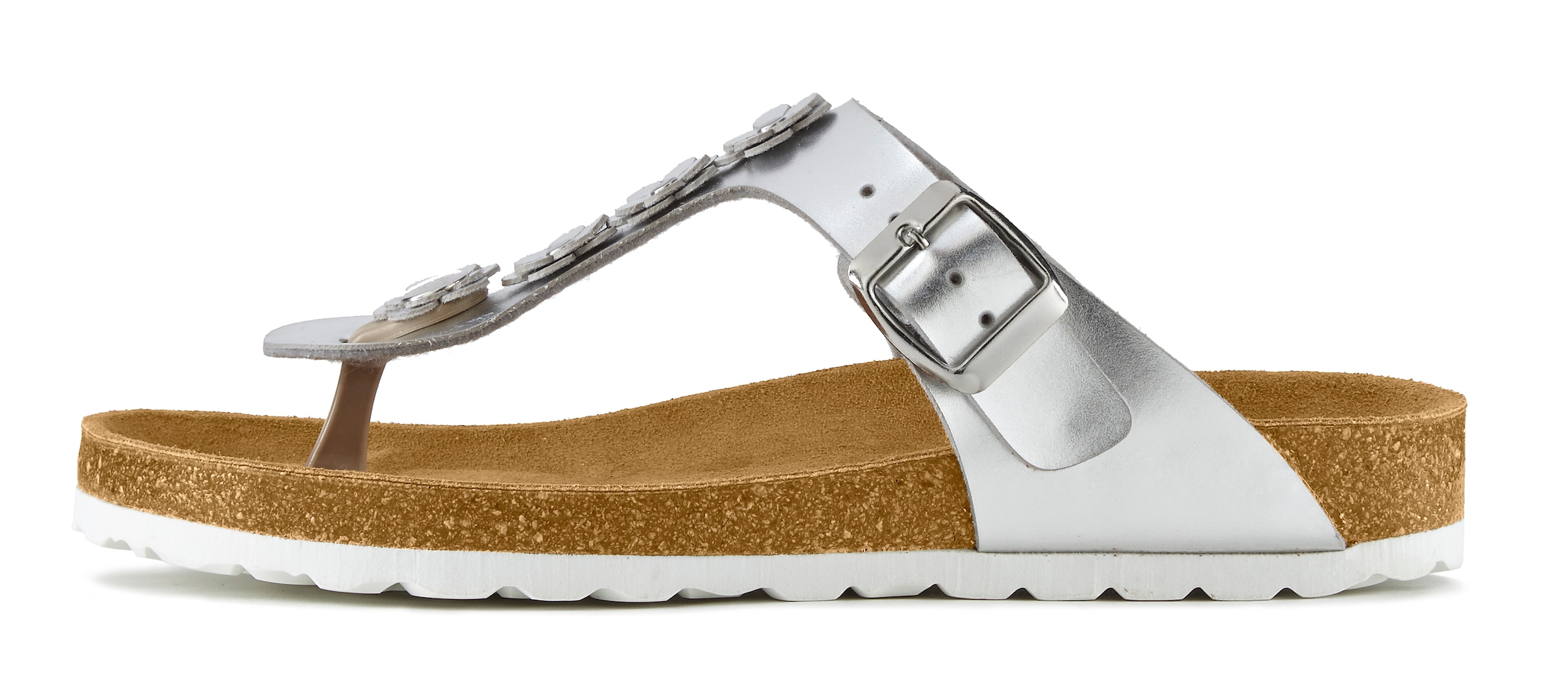 LASCANA Zehentrenner »Sandale, Pantolette, offener Schuh, Sommerschuh,«  mit komfortablem Korkfußbett