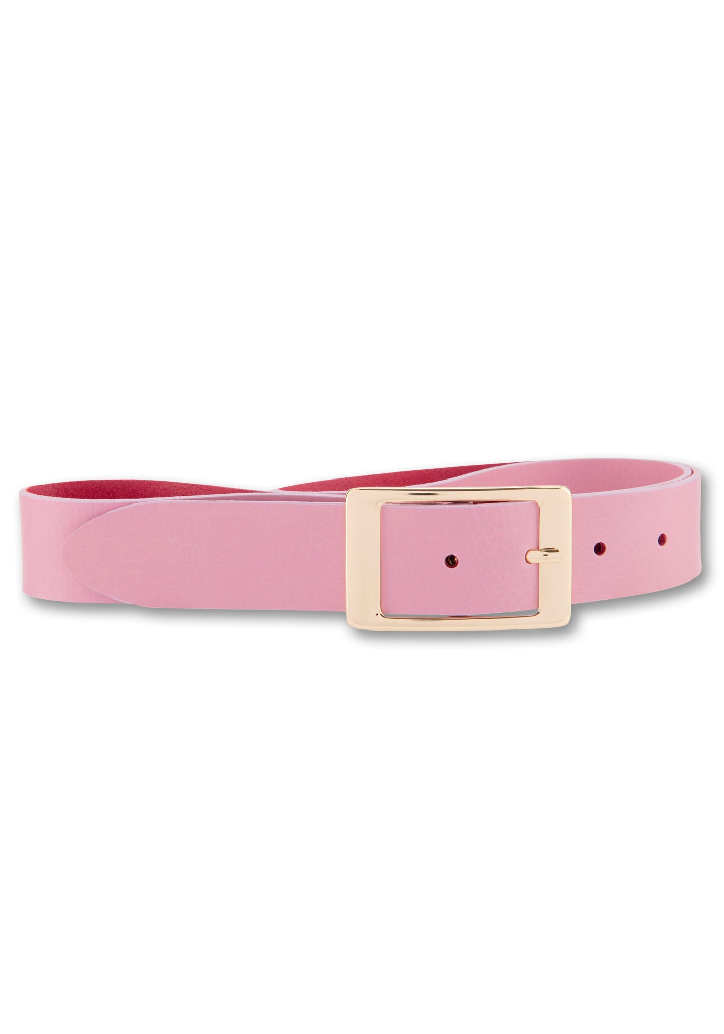 Bernd Götz Damen Ledergürtel mit goldener Rechteckschließe in rosa, Größe 110