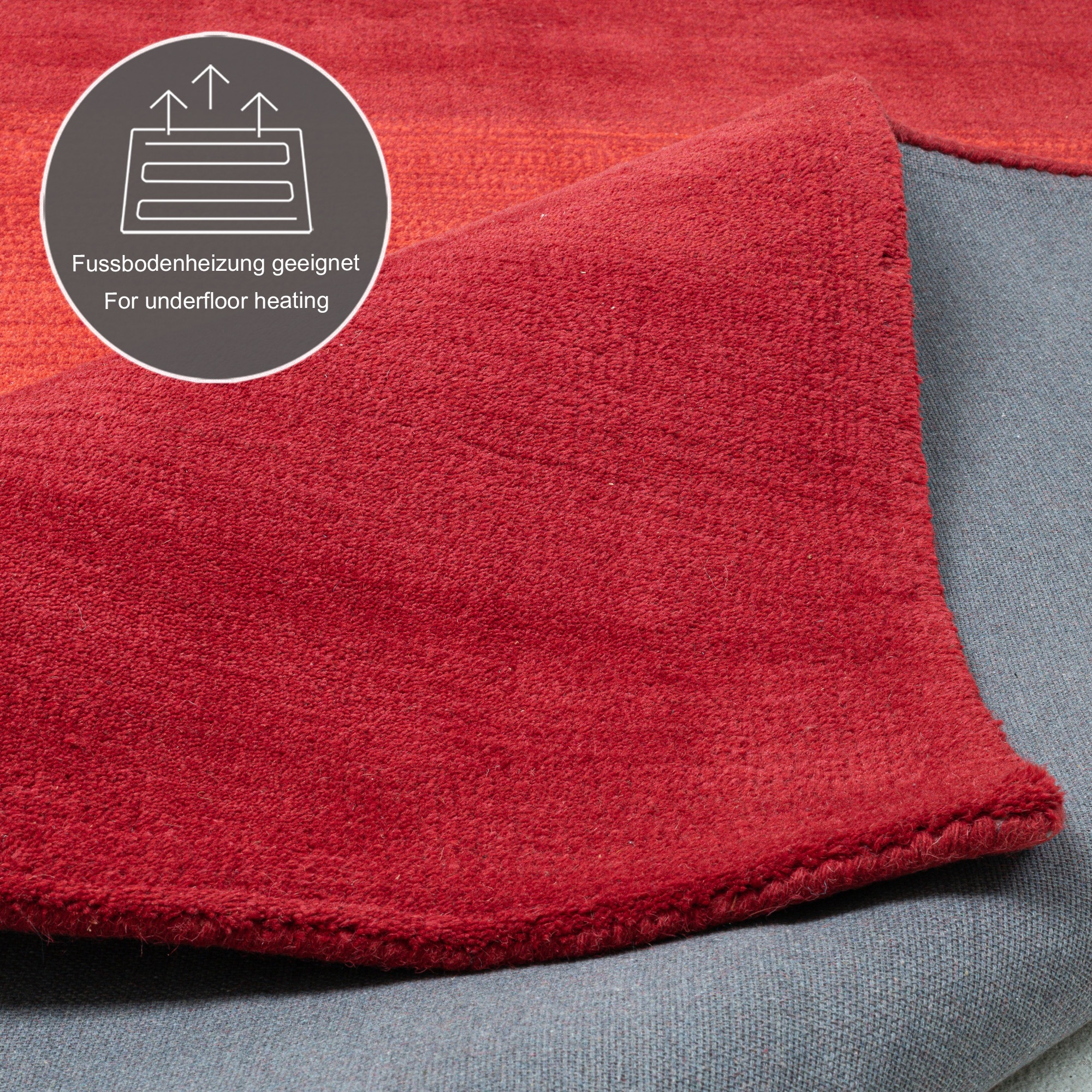 THEKO Wollteppich »Wool Comfort«, rechteckig, 14 mm Höhe, Handweb Teppich, reine Wolle, handgewebt, brilliante Farben, Scandi