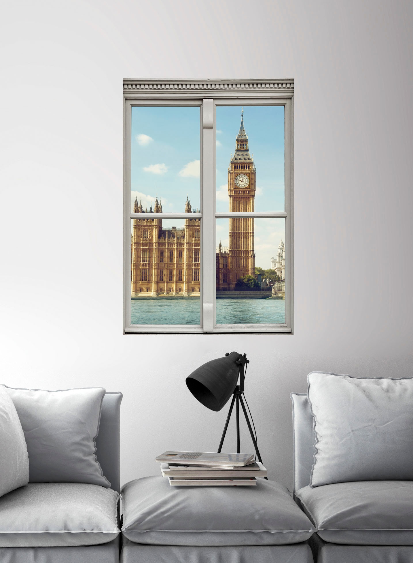 queence Wandsticker »Big Ben«, Wandsticker, Wandbild, selbstklebend, 3D, Fenster