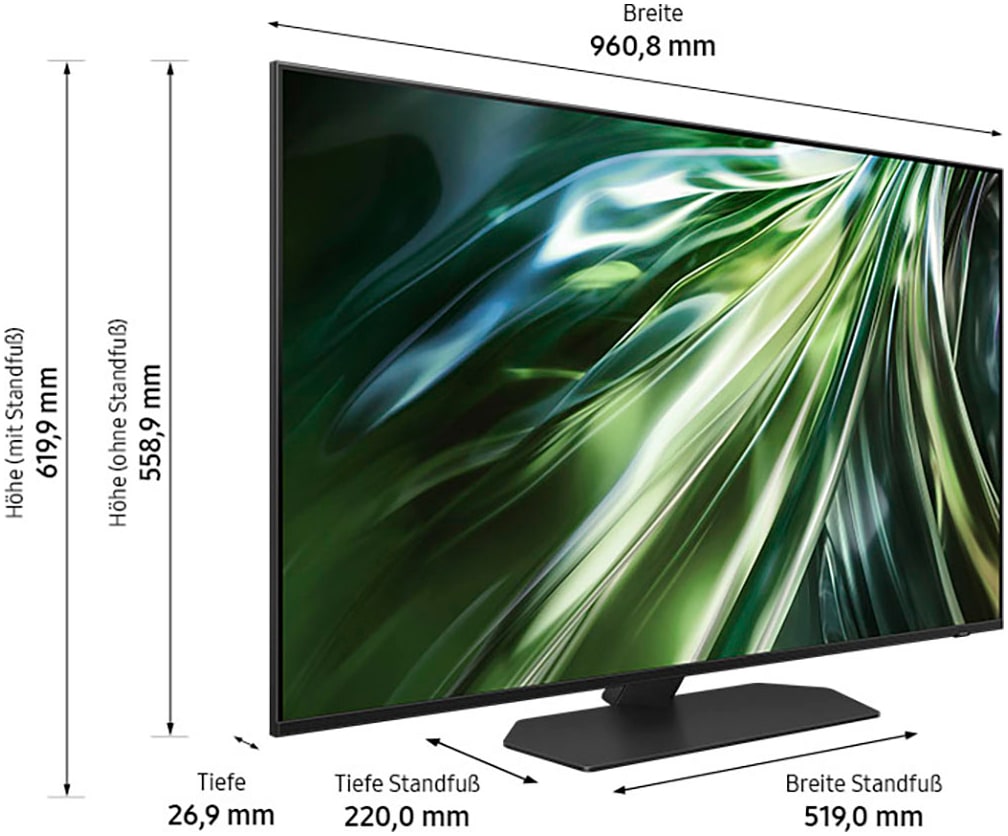 Samsung QLED-Fernseher, 108 cm/43 Zoll, 4K Ultra HD, Smart-TV
