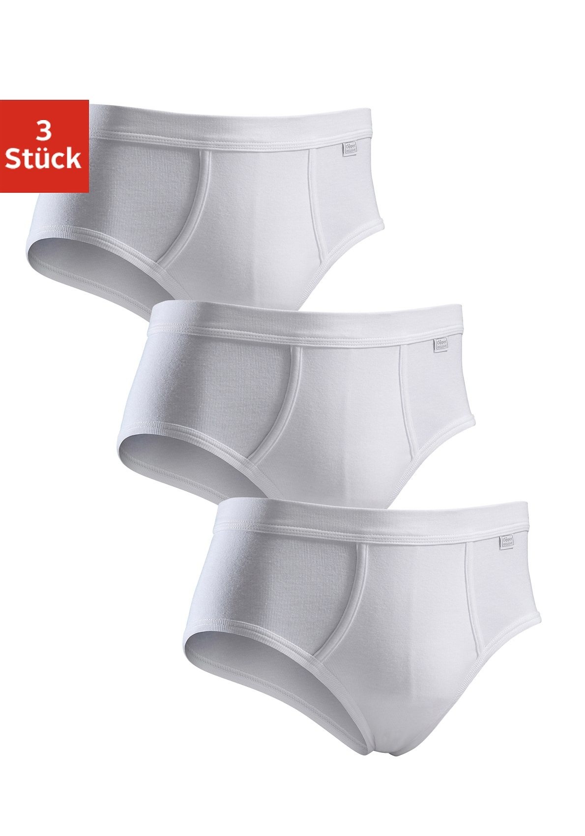 Clipper Exclusive Slip, (3 St.), mit Eingriff, spürbar weich und glatt - Feinripp