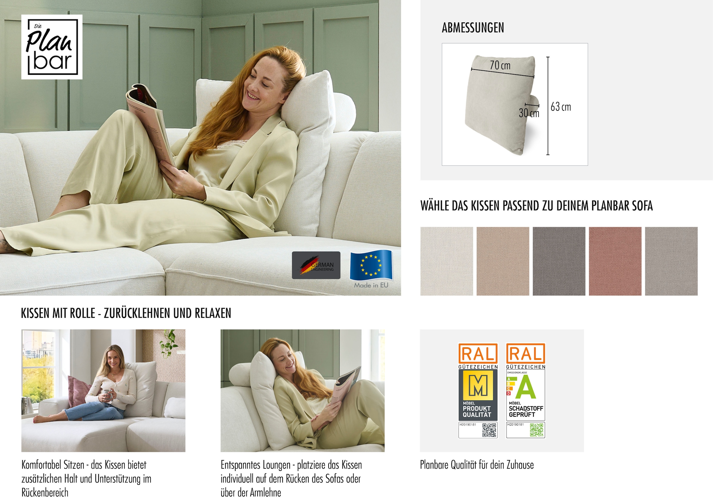Die PlanBar Dekokissen »MP-IN24083« Kissen zum komfortabel Sitzen und entspannt Loungen