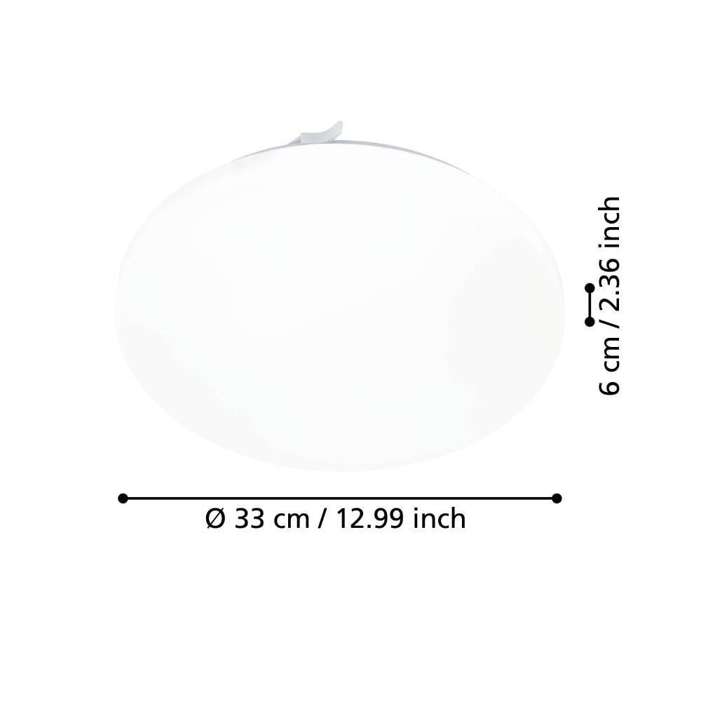 EGLO LED Deckenleuchte »FRANIA Deckenlampe, weiß, geringe Aufbauhöhe, 1x14,6 Watt, Büro, IP44«, 1 flammig, Leuchtmittel LED-Board | LED fest integriert, Wohzimmer, Küche, Esszimmer, Flur, modern, rund, 1600 Lumen, 33x7cm