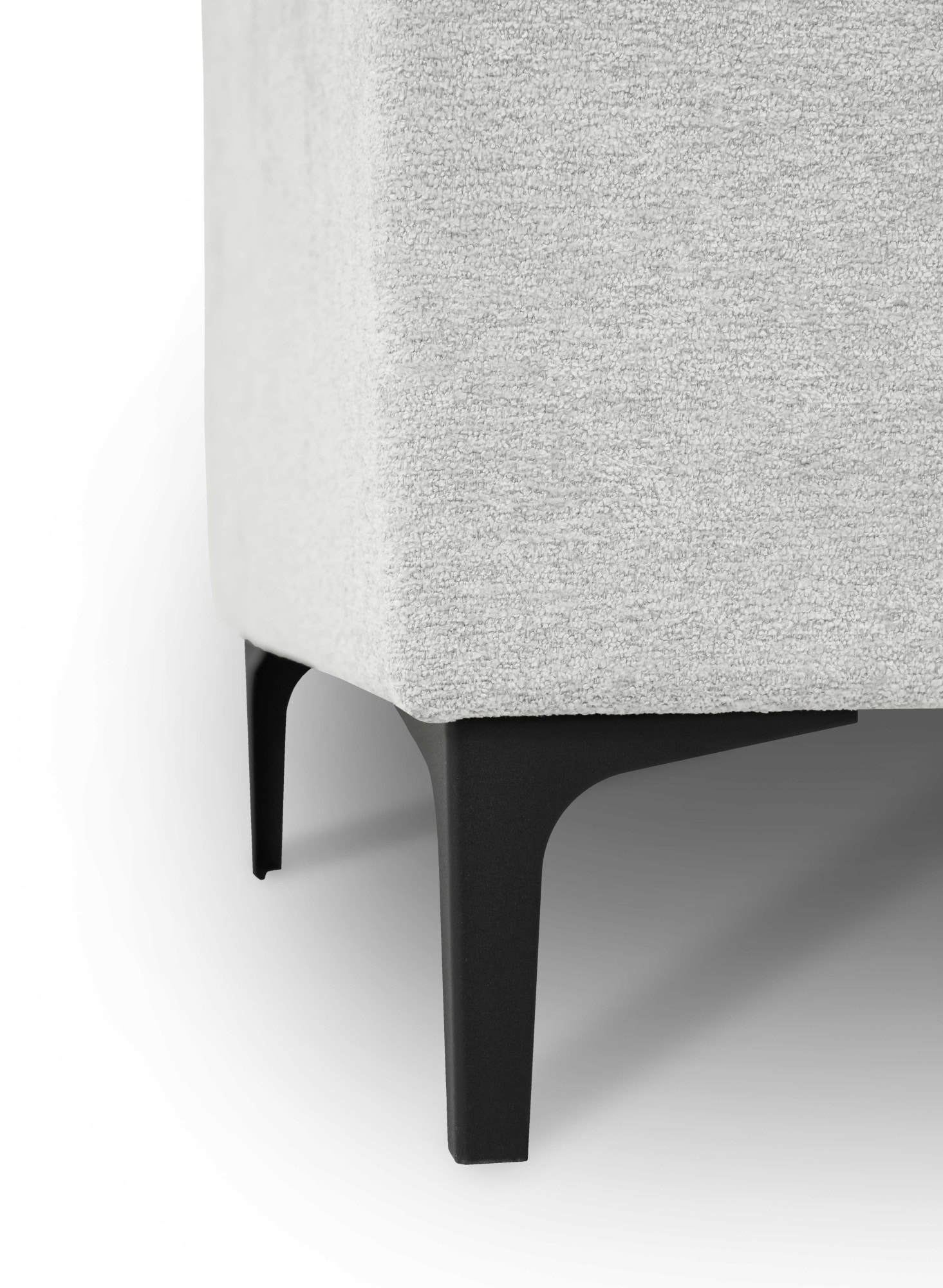 Places of Style 3-Sitzer »3er Sofa Oland, Struktur, Flachgewebe, Luxus-Microfaser, Boucle«, 224 cm, Wellenunterfederung, Skandi-Design, Metallfüße