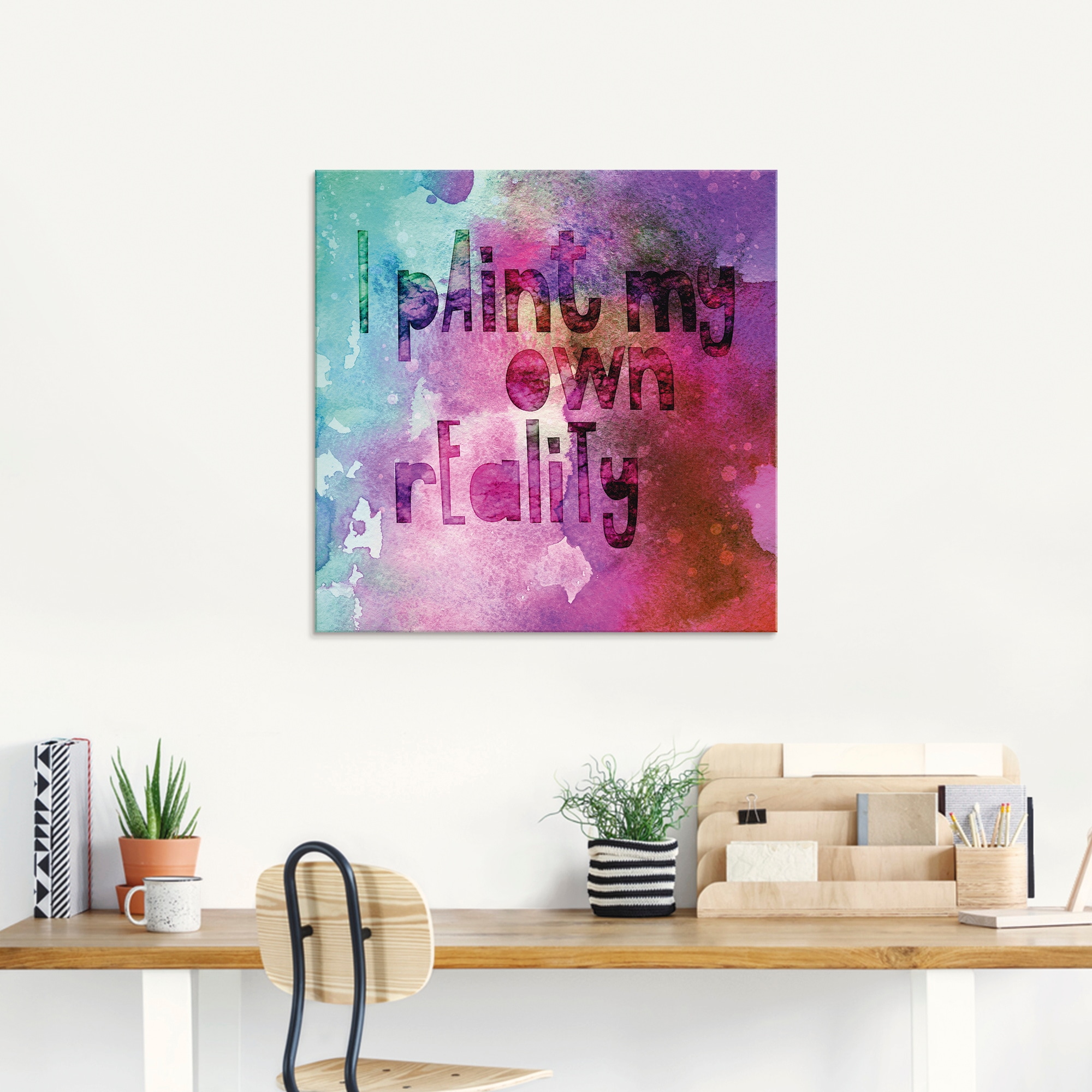 Artland Glasbild »Ich male mir meine eigene Realität«, Sprüche & Texte, (1 St.), in verschiedenen Größen