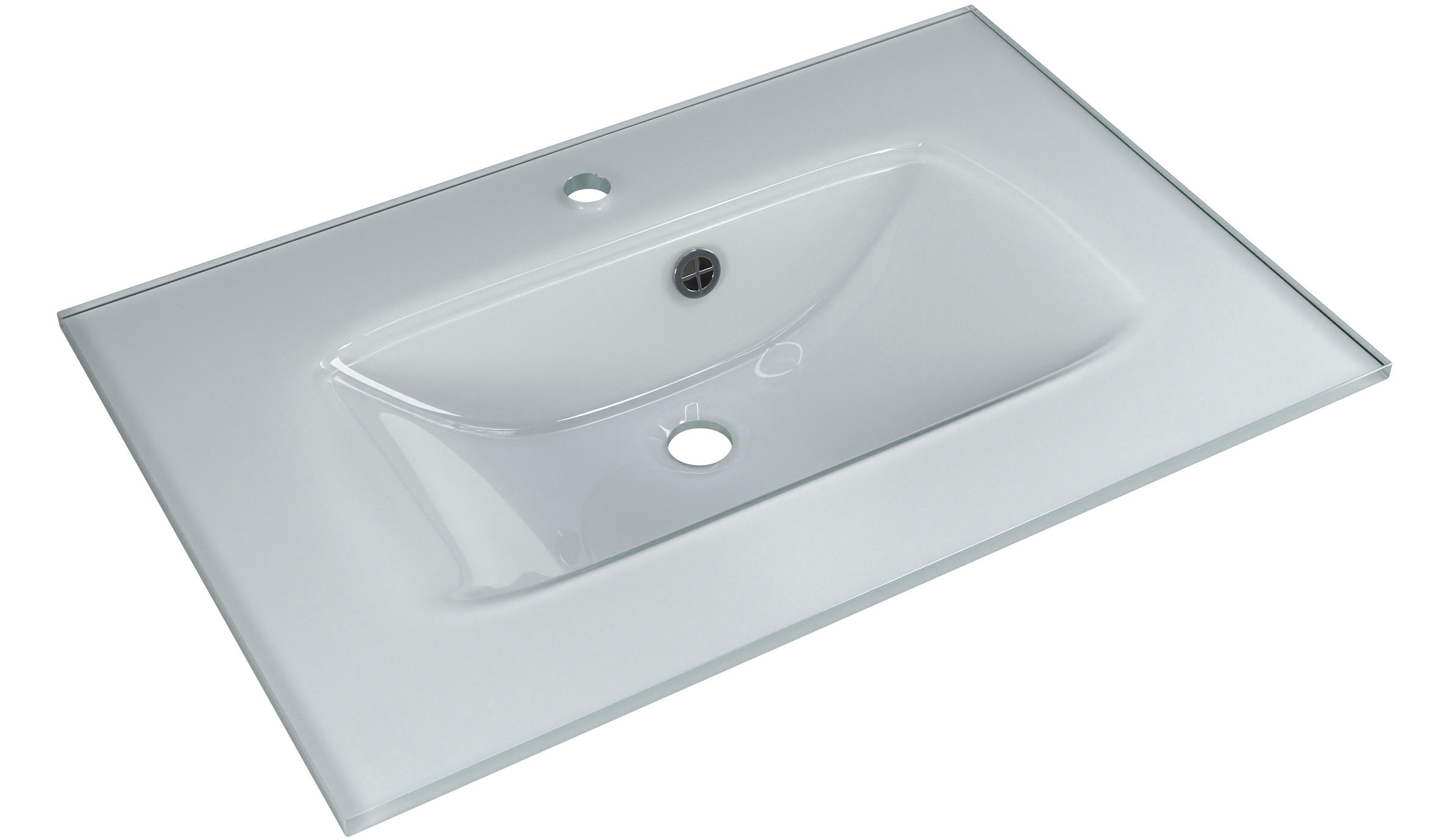 Saphir Badmöbel-Set »Trentino 2-teilig Glas-Waschtisch, Spiegelschrank mit LED-Leuchte«, (3 St.), Badmöbel-Set 77cm breit, inkl. Türdämpfer, 3 Türen, 2 Auszügen
