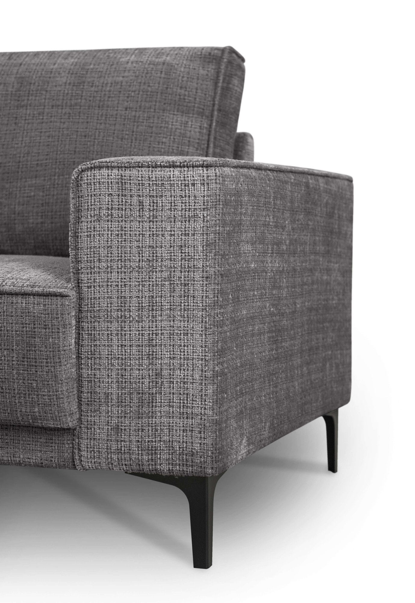 Places of Style Wohnlandschaft »XXL Sofa Oland, Struktur, Flachgewebe, Luxus-Microfaser, Boucle«, U-Form, 342 cm, Wellenunterfederung, Skandi-Design, Metallfüße
