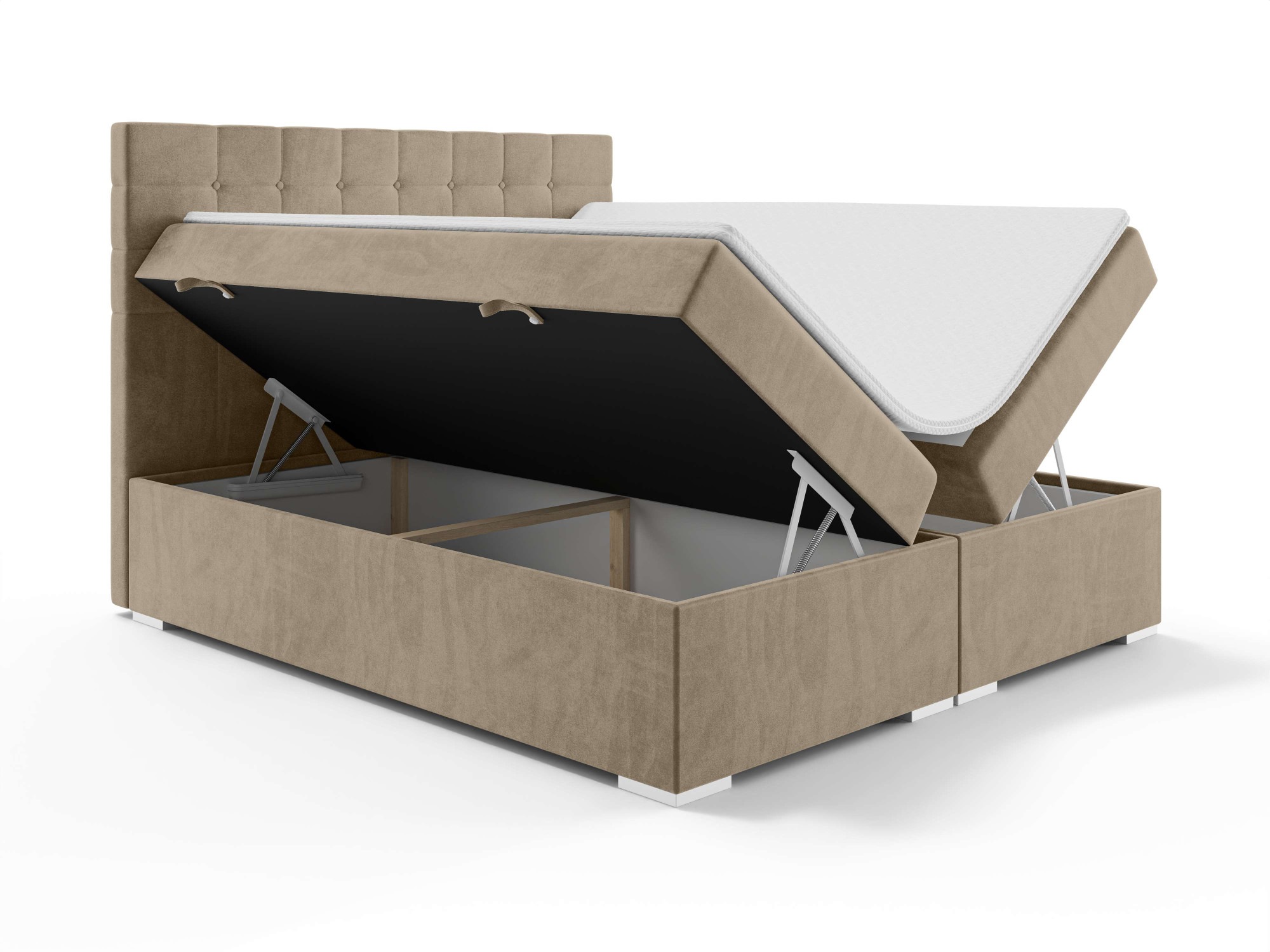 Home affaire Polsterbett »Semla mit Matratze und Topper, in 3 Breiten (140, 160 und 180 cm)« Boxspringbett mit Kopfteil, Bettkasten, Matratze (BFK/TFK) und Topper