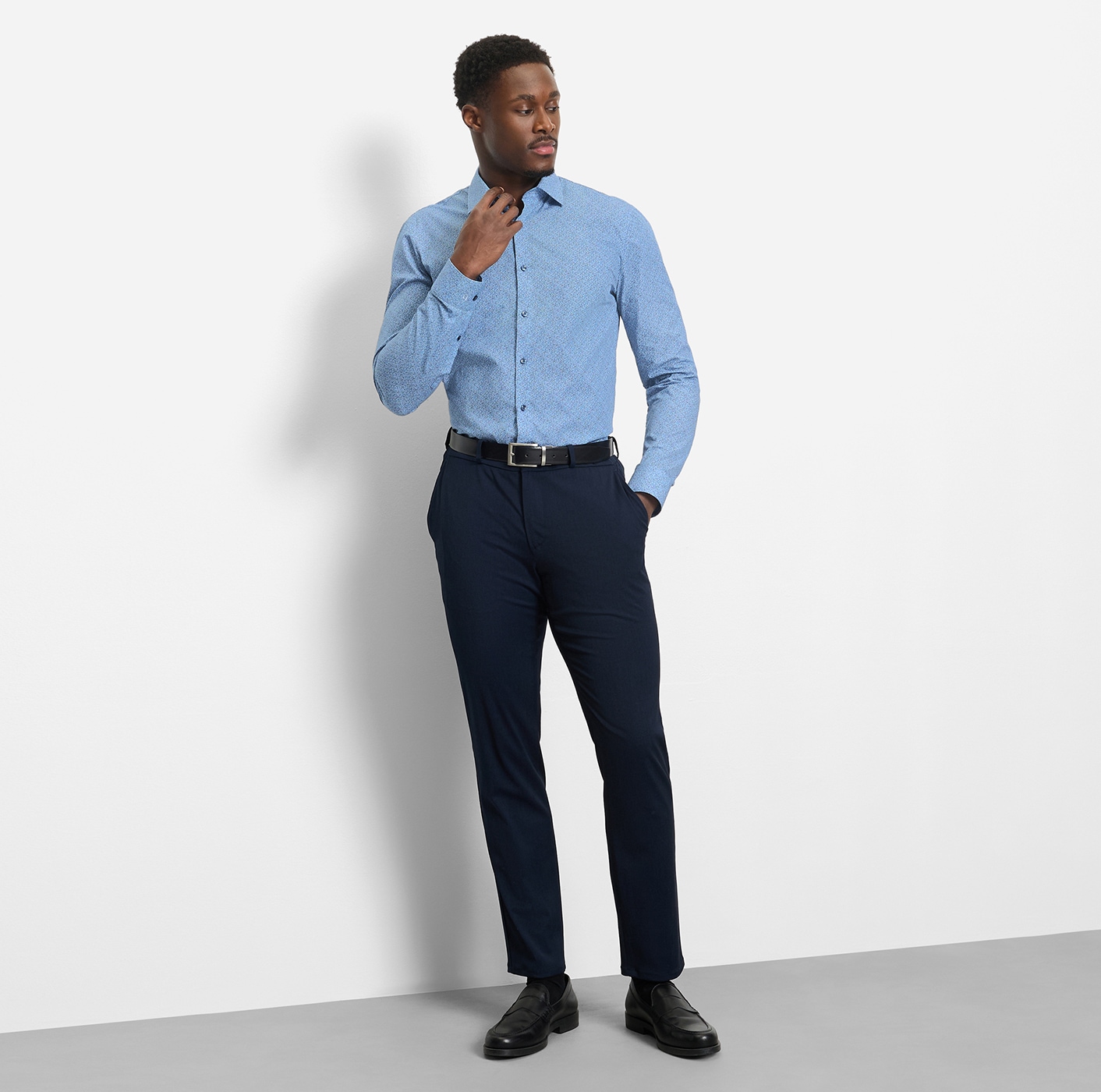 OLYMP Langarmhemd »No 6 six« super slim, Kentkragen, Businesshemd