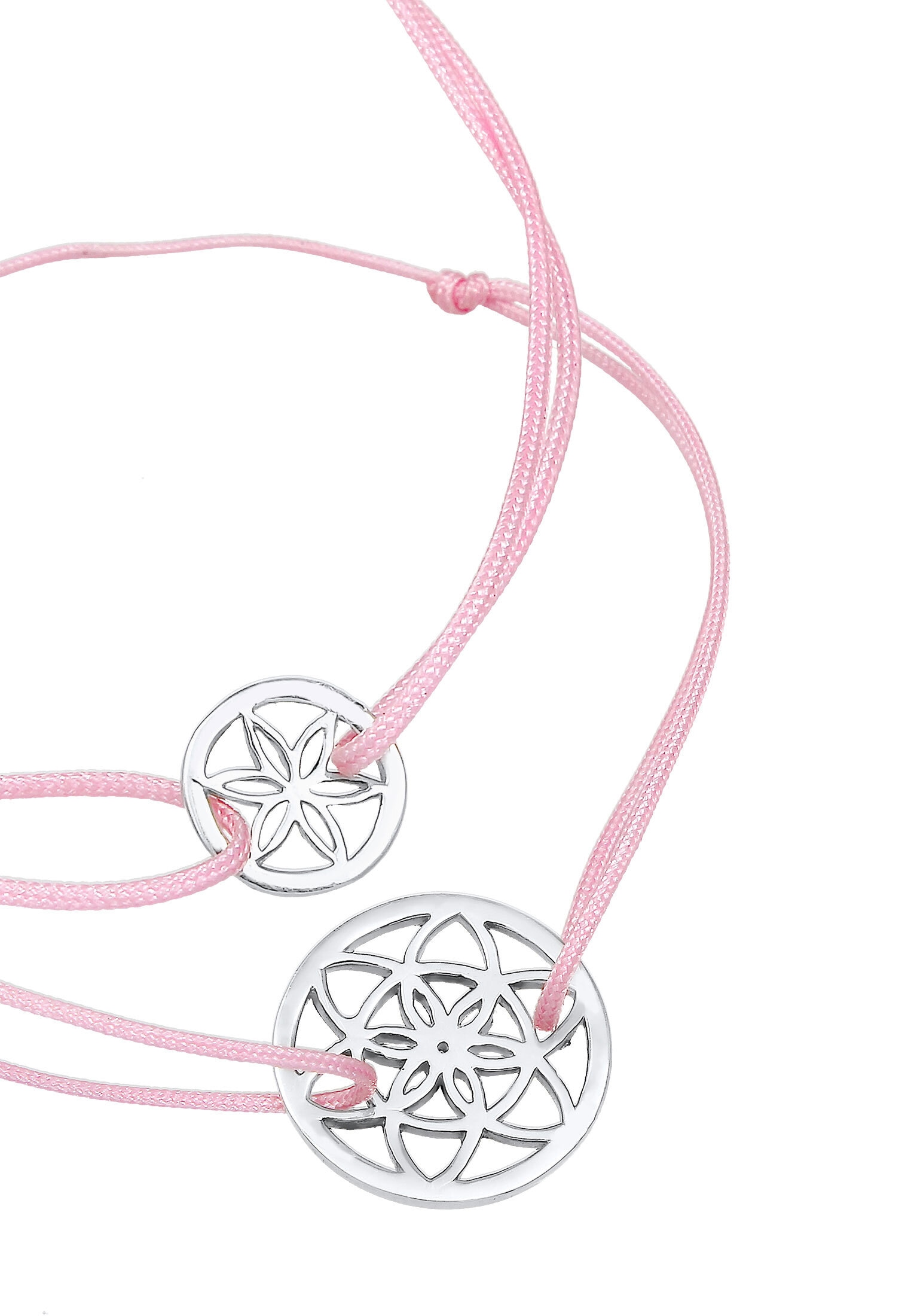 Elli Armketten Set »Armband Lebensblume Mutter Kind Set Nylon 925 Silber«