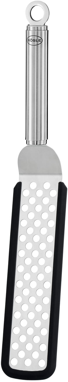 Rösle Pfannenwender flexibler Wender mit Silikonrand und Rundgriff, spülmaschinengeeignet in silberfarben