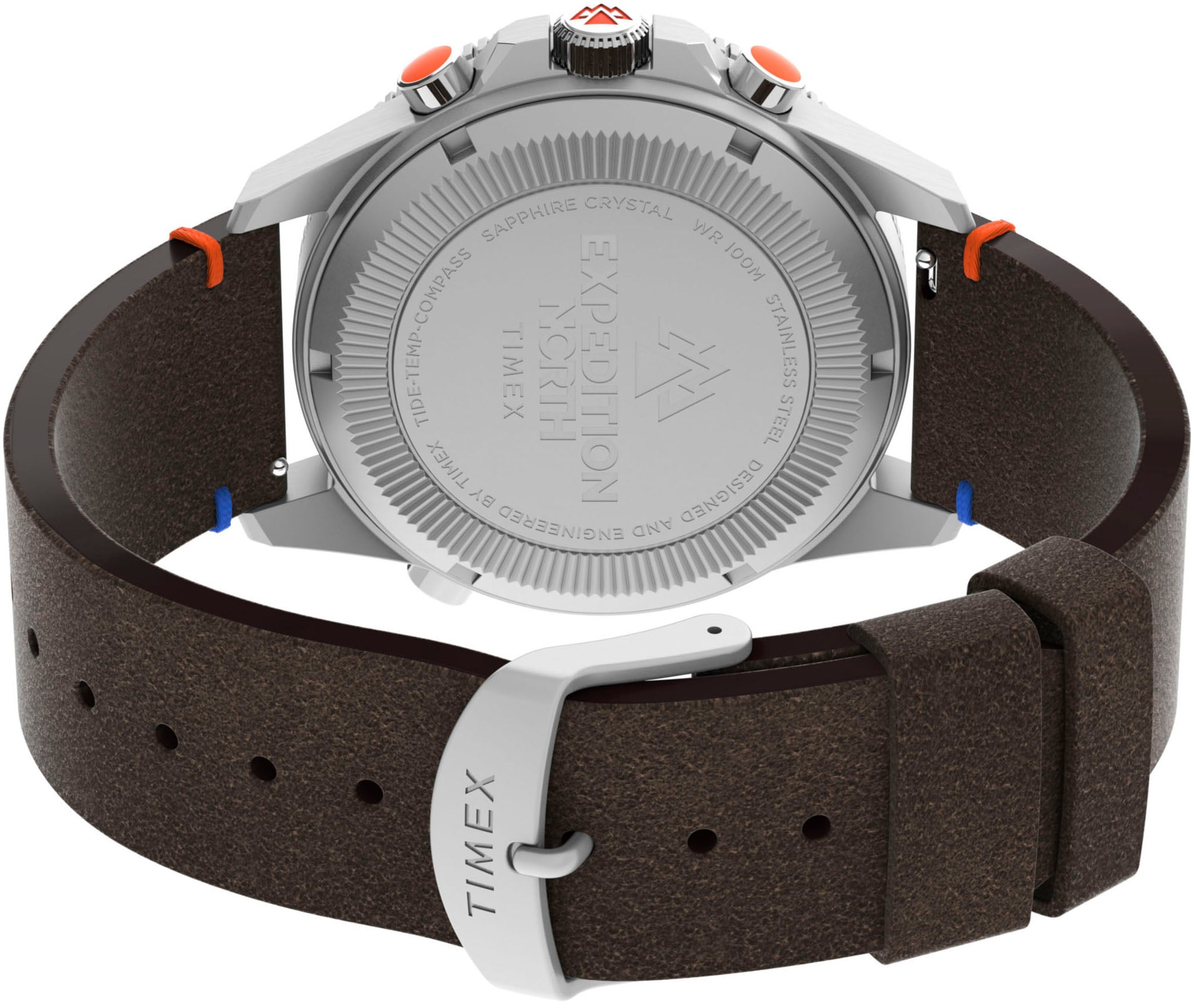 Timex Quarzuhr »TIDE/TEMP/COMPASS« Armbanduhr, Herrenuhr, Datum, Leuchtzeiger, Saphirglas, Lederarmband